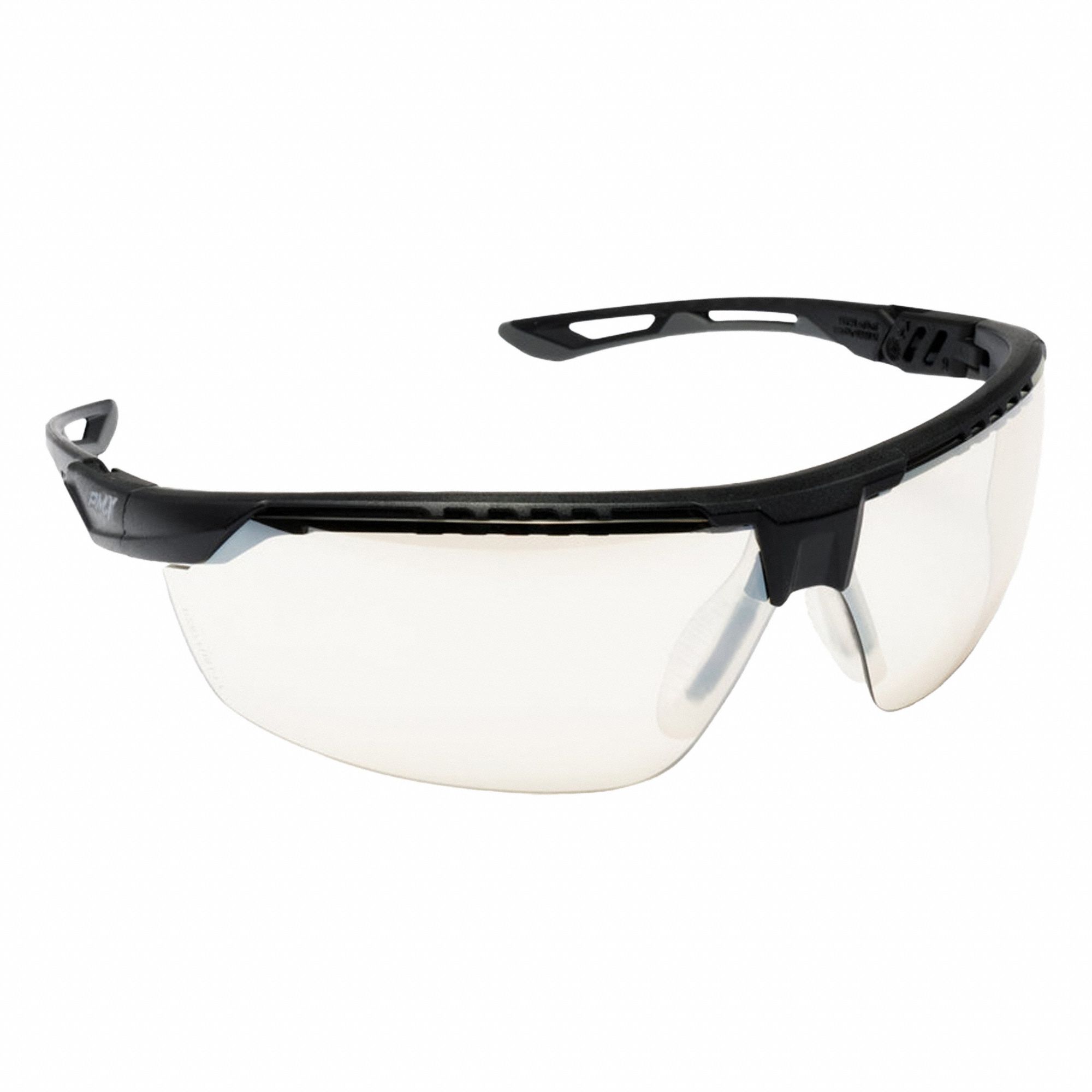 Safety Glasses: Half-Frame, Indoor/Outdoor/Mirrored/Scratch-Resistant, Vented