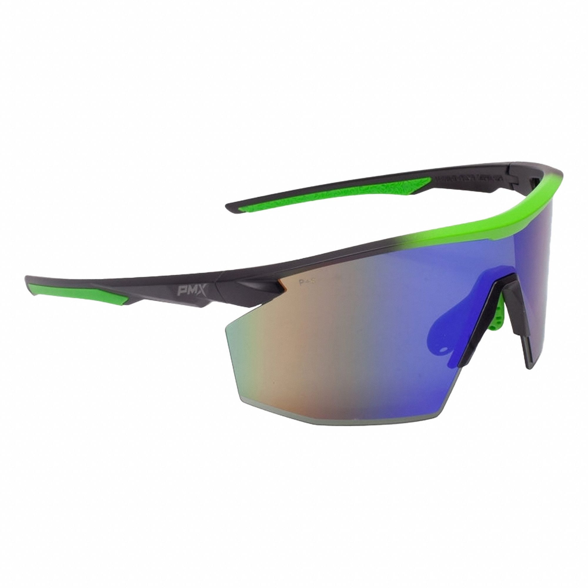Safety Glasses: Green Lens, Half-Frame, H2X Anti-Fog, Black/Green Frame, PMXSPEC(R) Series