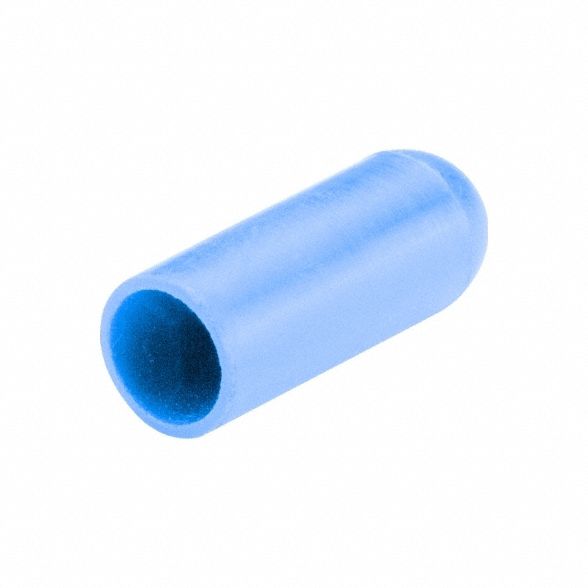 Straight Sided Caps: Silicone, Light Blue, 0.125 in Inside Dia, 0.5 in Inside Lg, Round, 200 PK