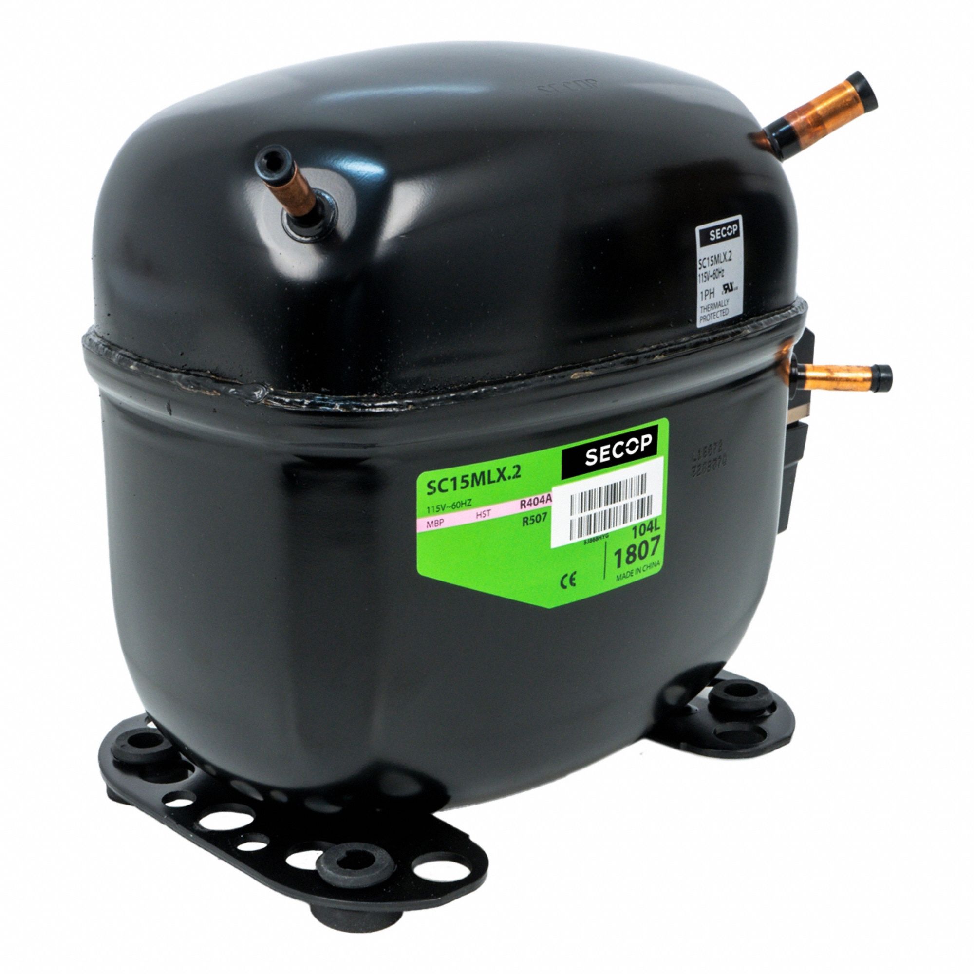 Compressor: Reciprocating, 5, 120 BtuH Cooling, 3/4 hp, 1/4 in Discharge Line Connection Size