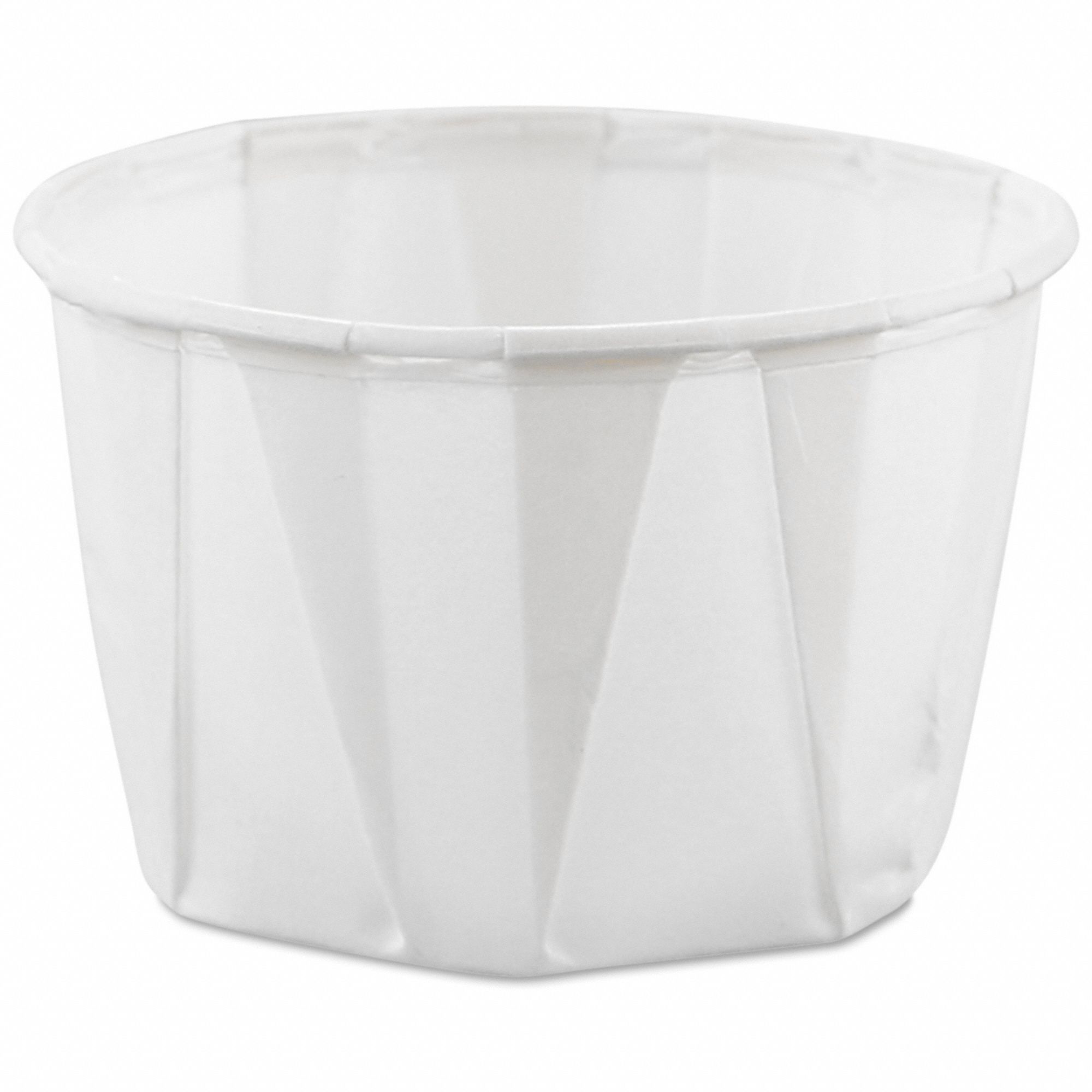 Disposable Portion Cup: 2 oz Capacity, White, Heavy-Wt, Paper, 5, 000 PK