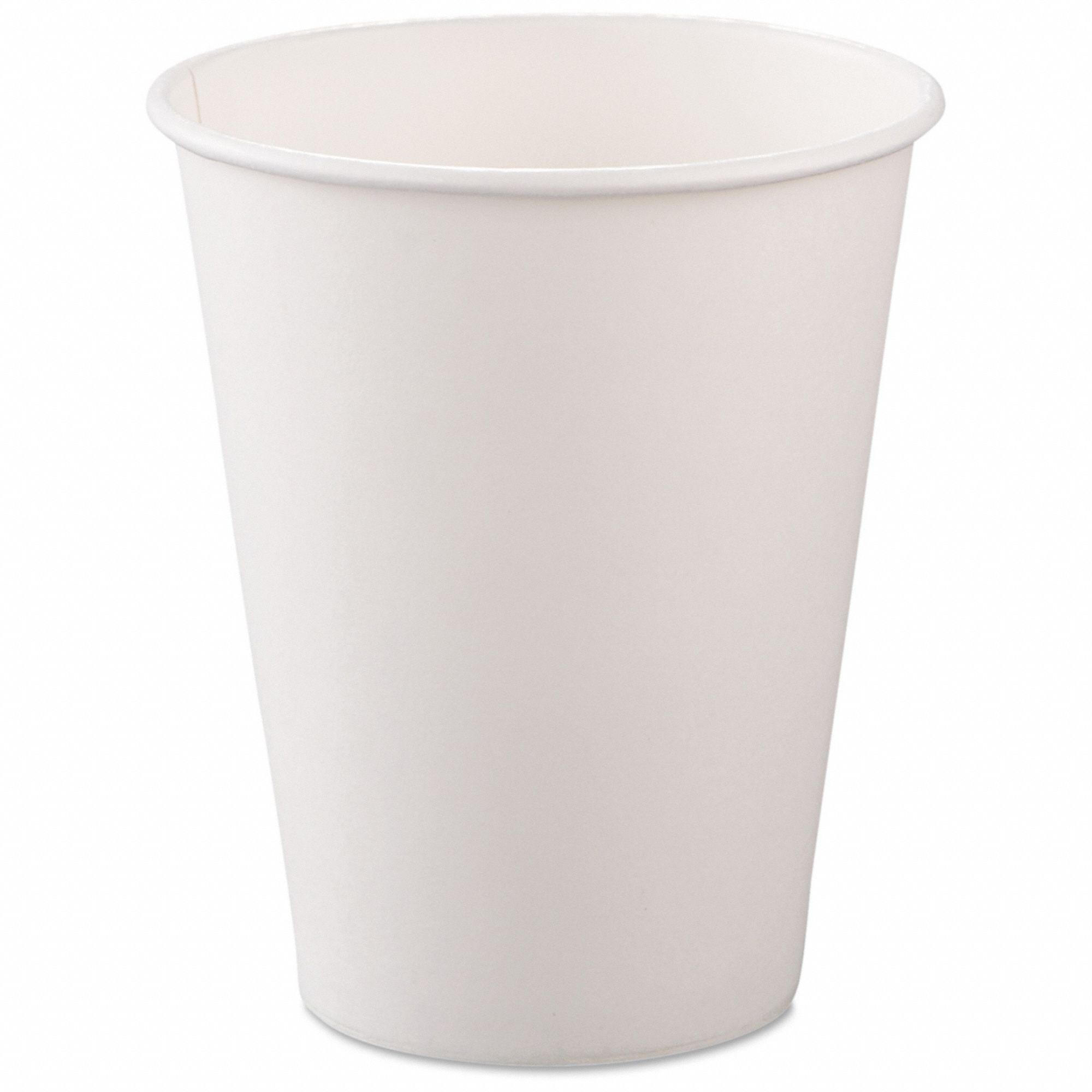 Hot Cups, White, Paper, 8 oz., PK1000