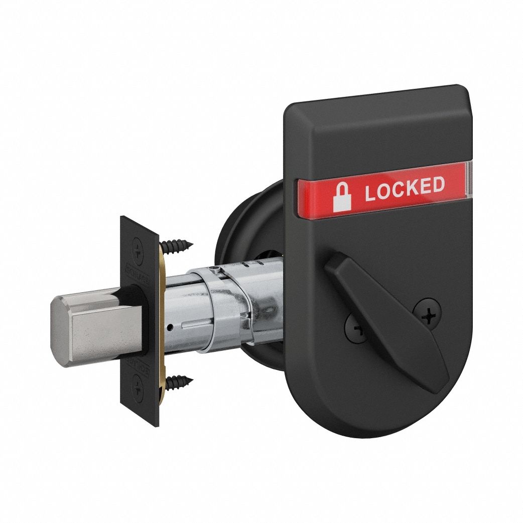 Deadbolt Locks: Cylindrical, SFIC, 1 7/8 in Door Thick - Max, Occupancy-Indicating
