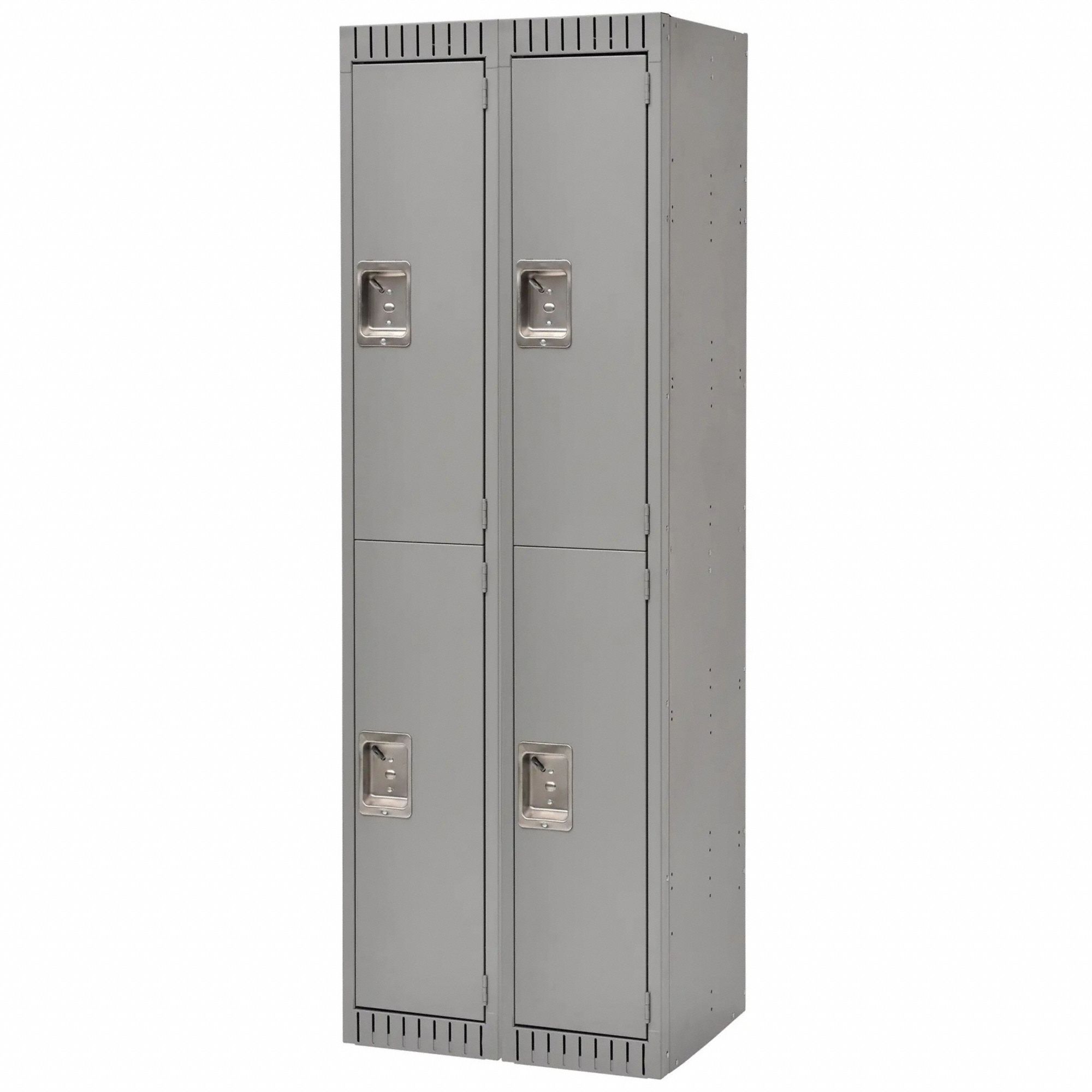 LOCKER,KNKDOWN,2TIER,2BANK,12X18X72,GREY