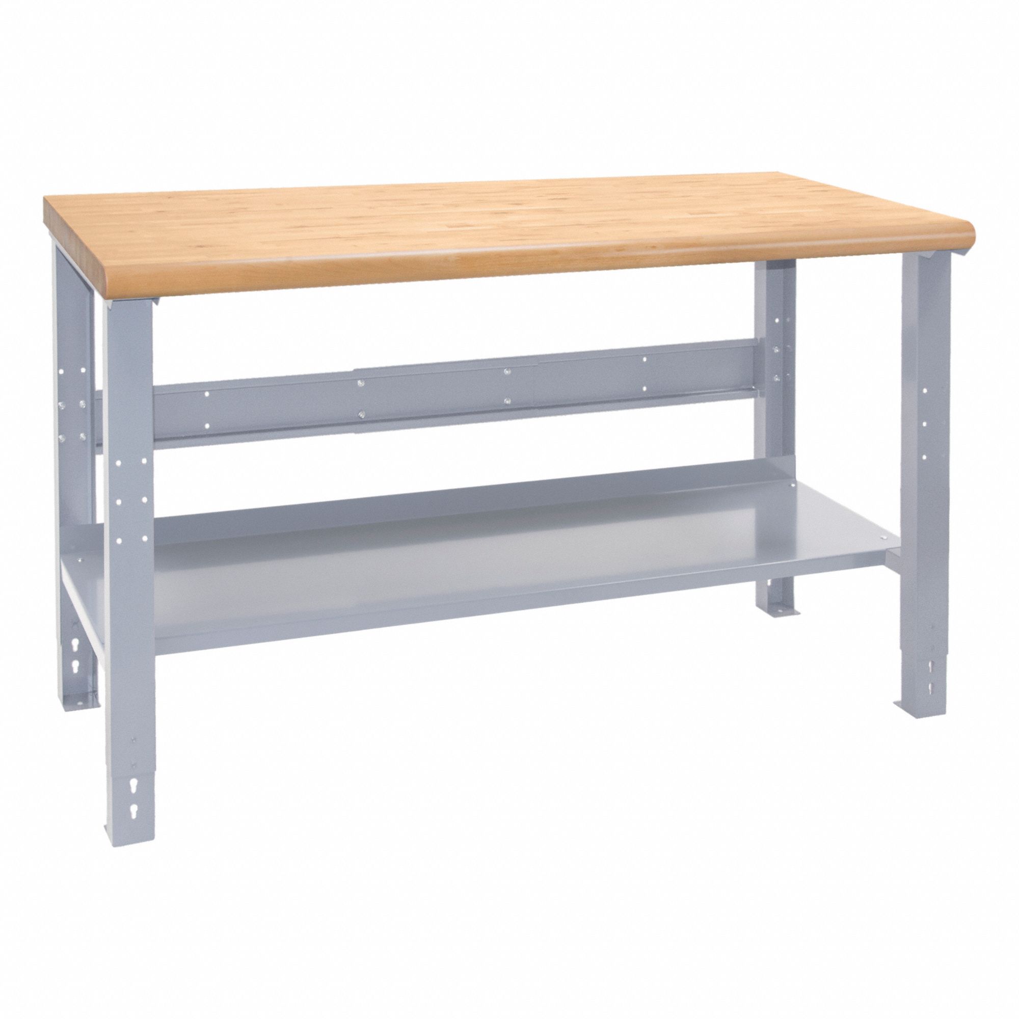 WORKBENCH WOOD TOP, GREY, SILVER, ENAMEL, 34 IN H X 72 IN W