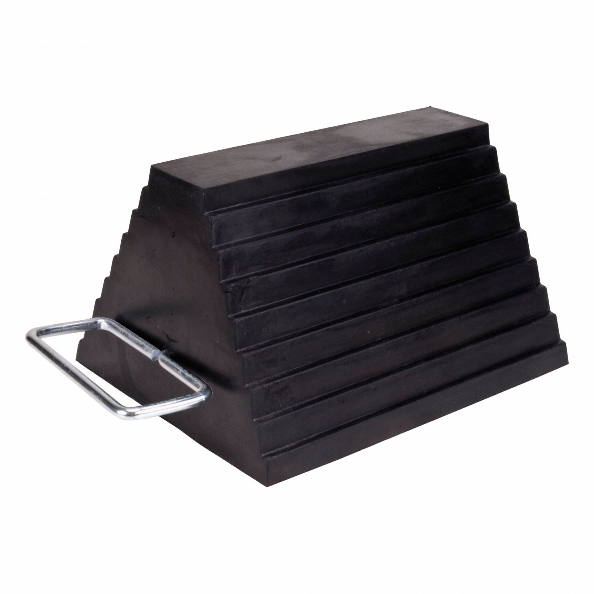 WHEEL CHOCK, BLACK, 9 IN W X 6 IN H X 8 IN L, RUBBER