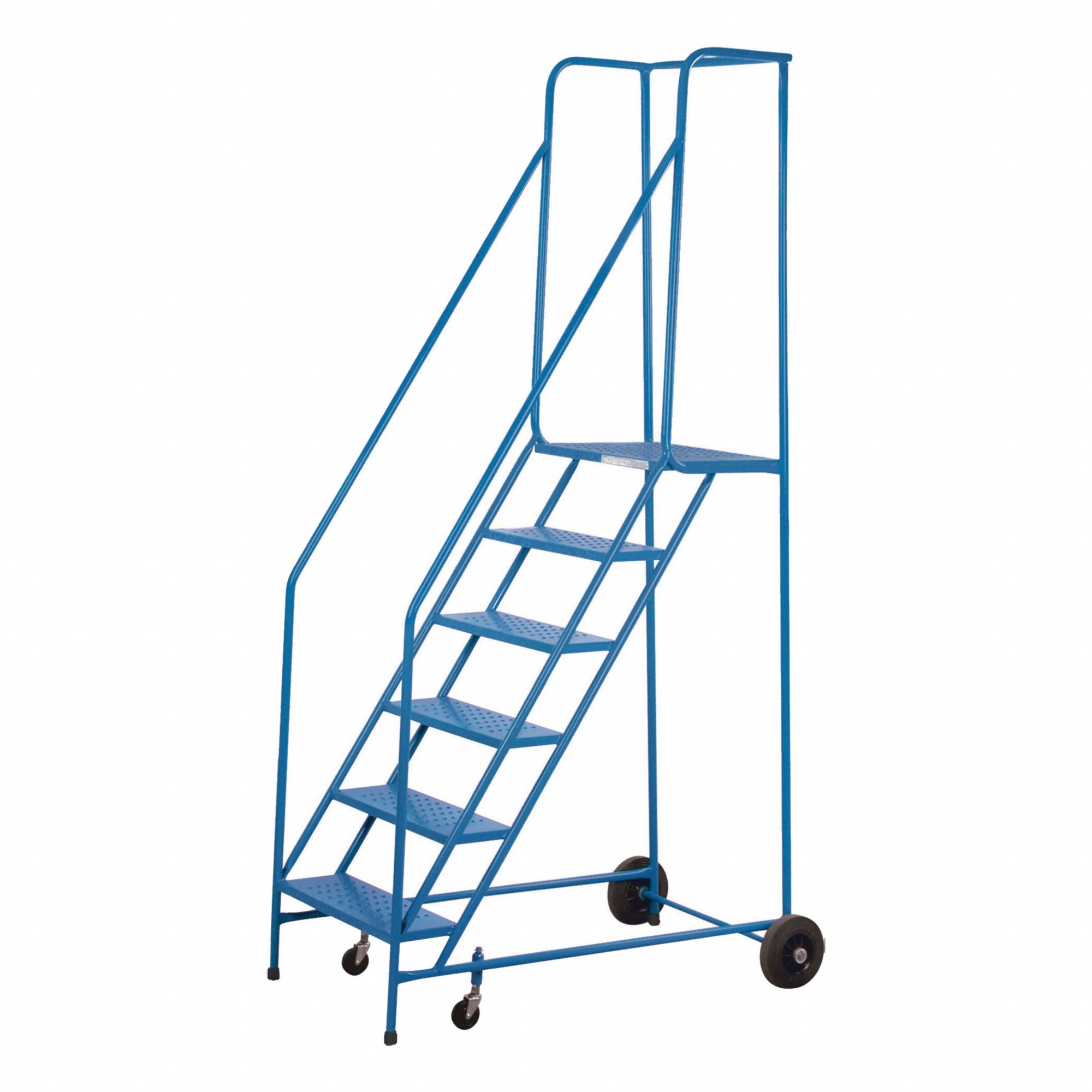 ROLLING AND CANTILEVER LADDER, 6 STEP, WITH HANDRAILS