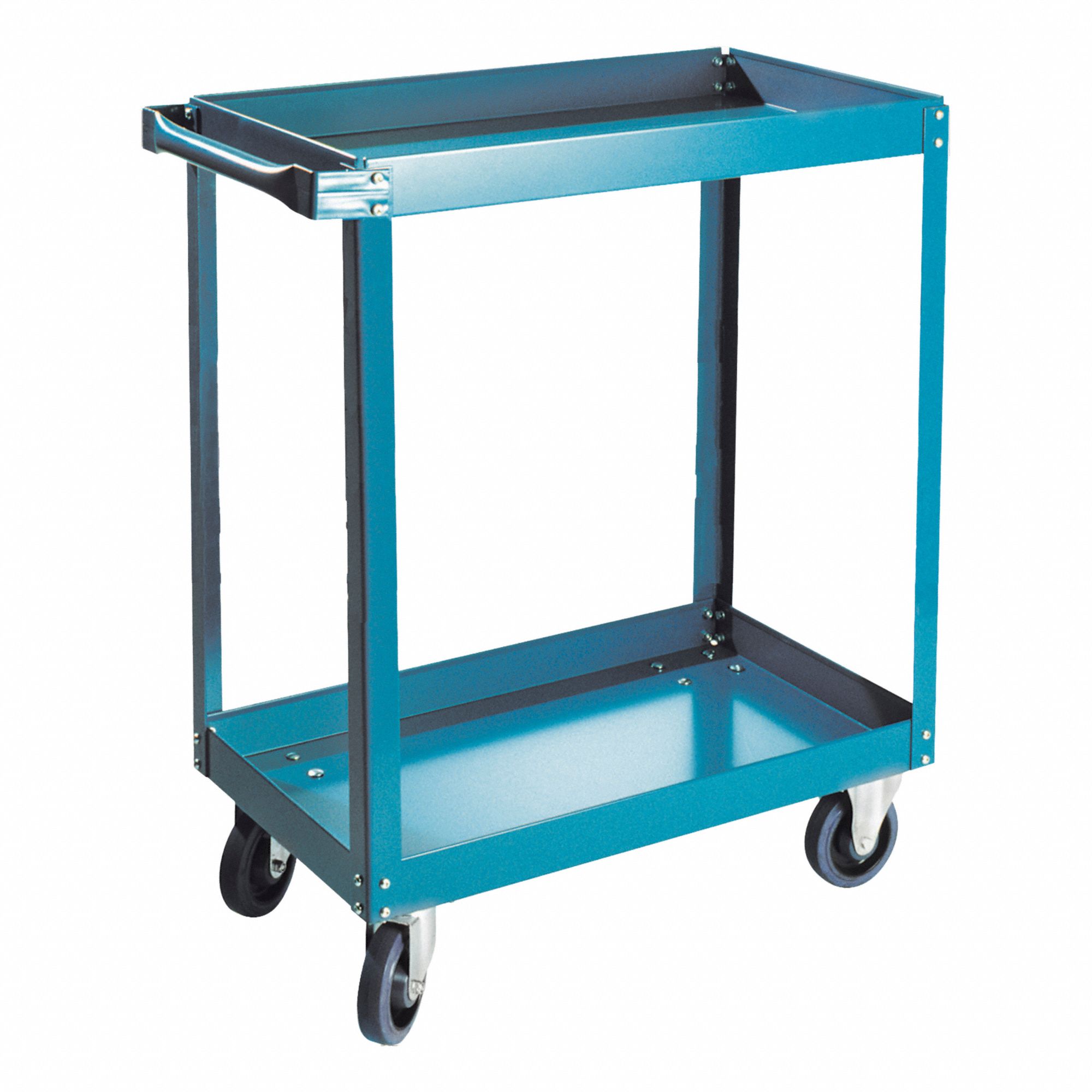 UTILITY CART, BLUE, 18 X 36 X 30 IN, STEEL, 900 LB LOAD CAPACITY, 5 IN WHEEL DIAMETER, 16 GA, TUBULAR STEEL HANDLE