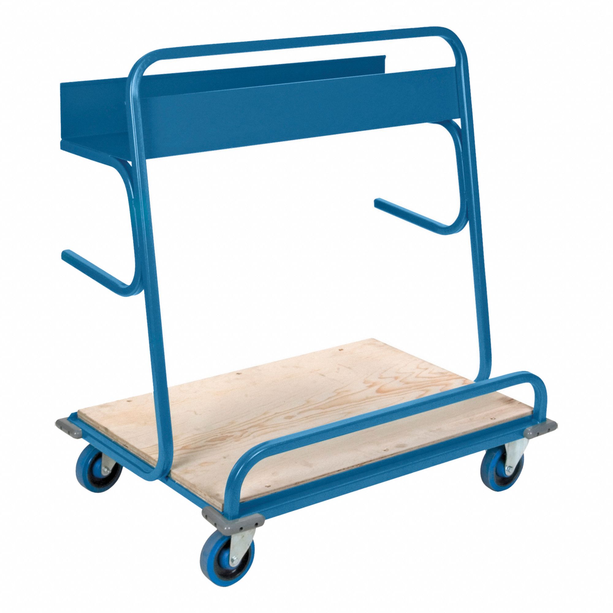 LUMBER CART, BLUE, 26X42X39 IN, STEEL, ENAMEL FINISH, 1,200 LB CAPACITY, 5 IN WHEEL, 14 GA, CONTINUOUS LOOP HANDLE
