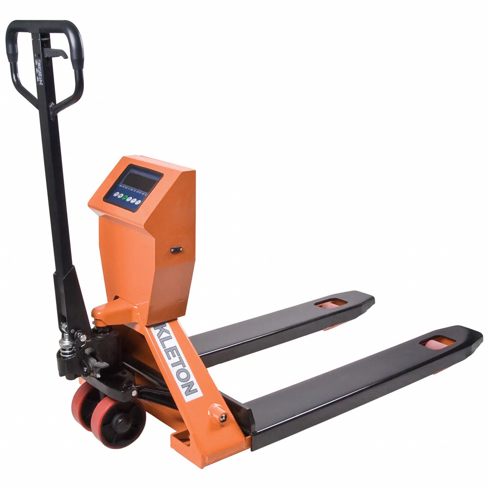 PALLET TRUCK,ORANGE,4400 LBS.,STEEL