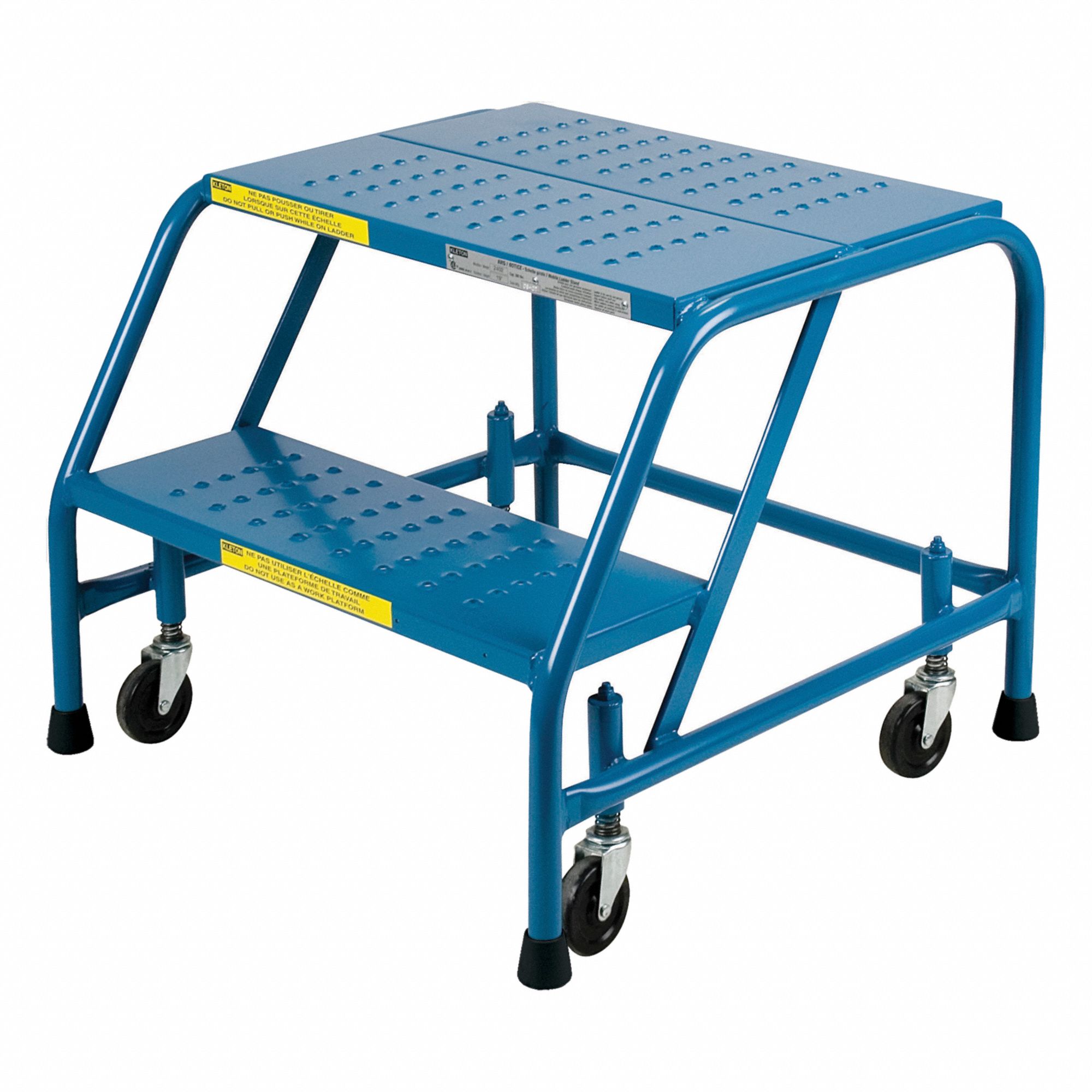 ROLLING AND CANTILEVER LADDER, BLUE, 19 IN H, STEEL, ENAMEL FINISH, ASSEMBLED