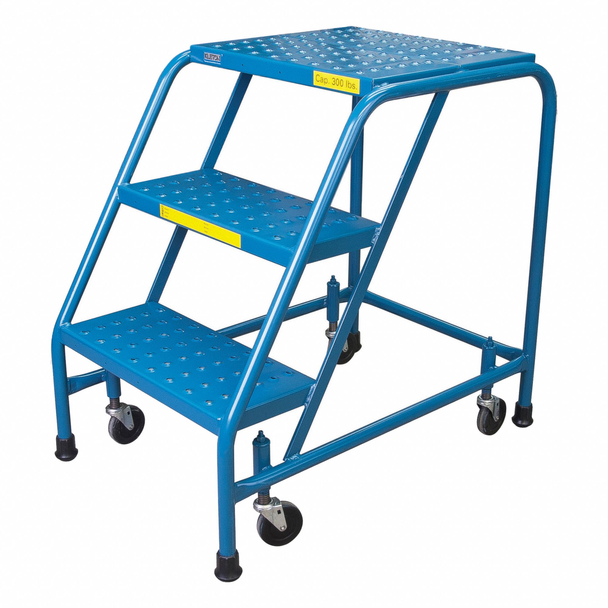 ROLLING AND CANTILEVER LADDER, BLUE, 28 IN H, STEEL, ENAMEL FINISH, ASSEMBLED