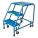 ROLLING AND CANTILEVER LADDER, BLUE, 28 IN H, STEEL, ENAMEL FINISH, ASSEMBLED