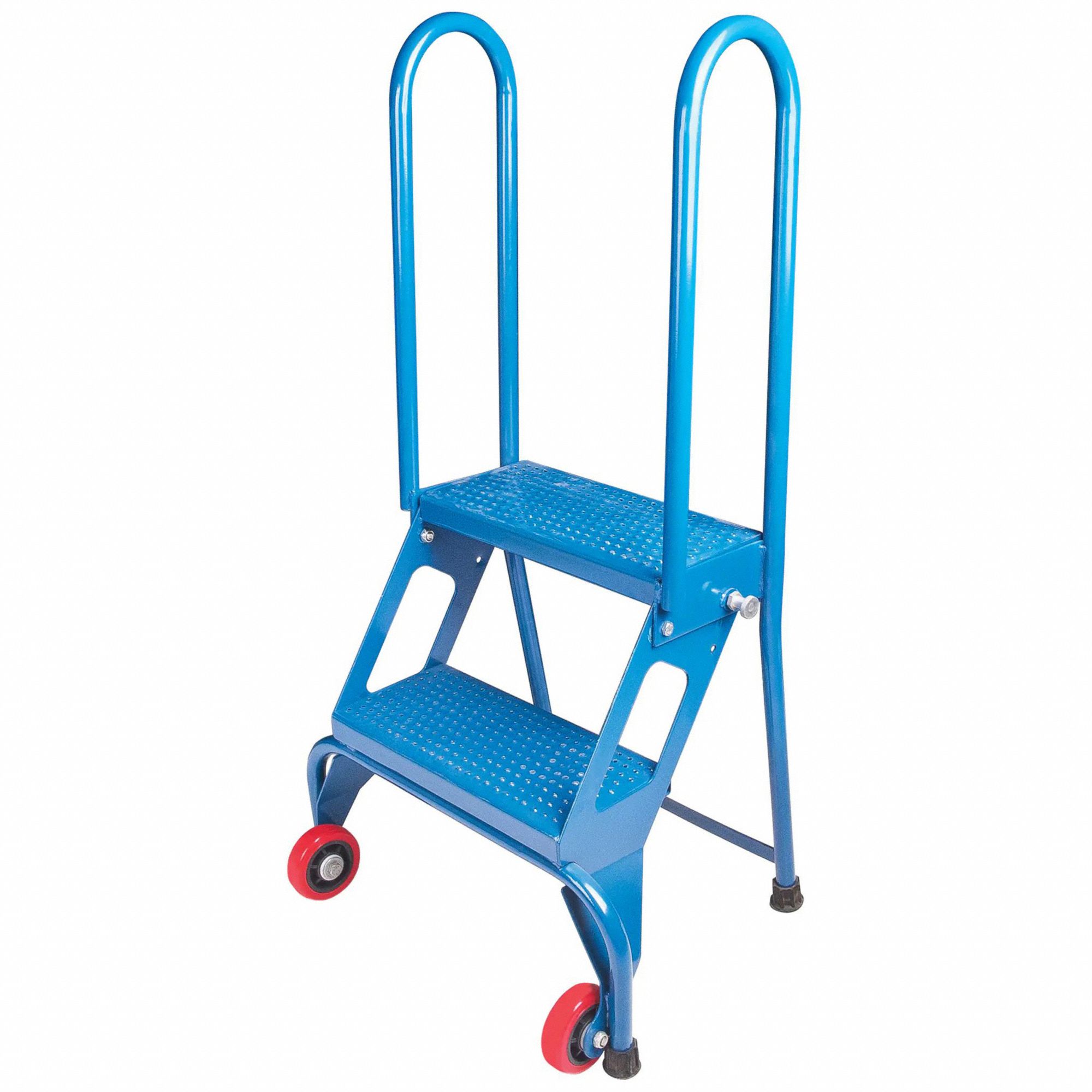 FOLDING ROLLING LADDER,STEEL,ASSEMBLED