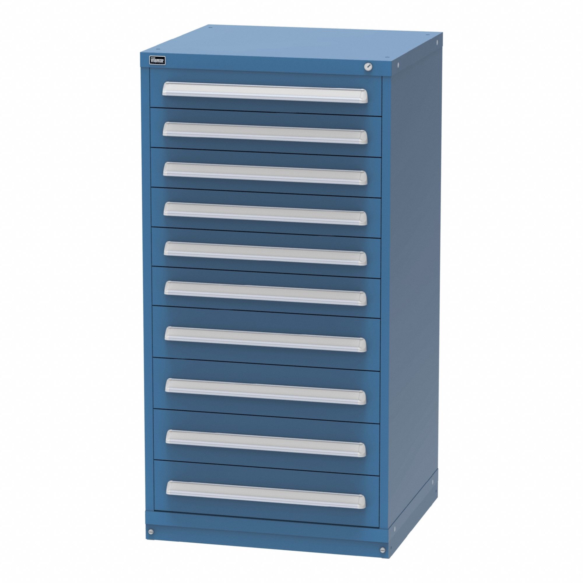 Modular Drawer Cabinet: 30 in x 27 3/4 in x 59 in, 10 Drawers, 184 Compartments, Dark Blue