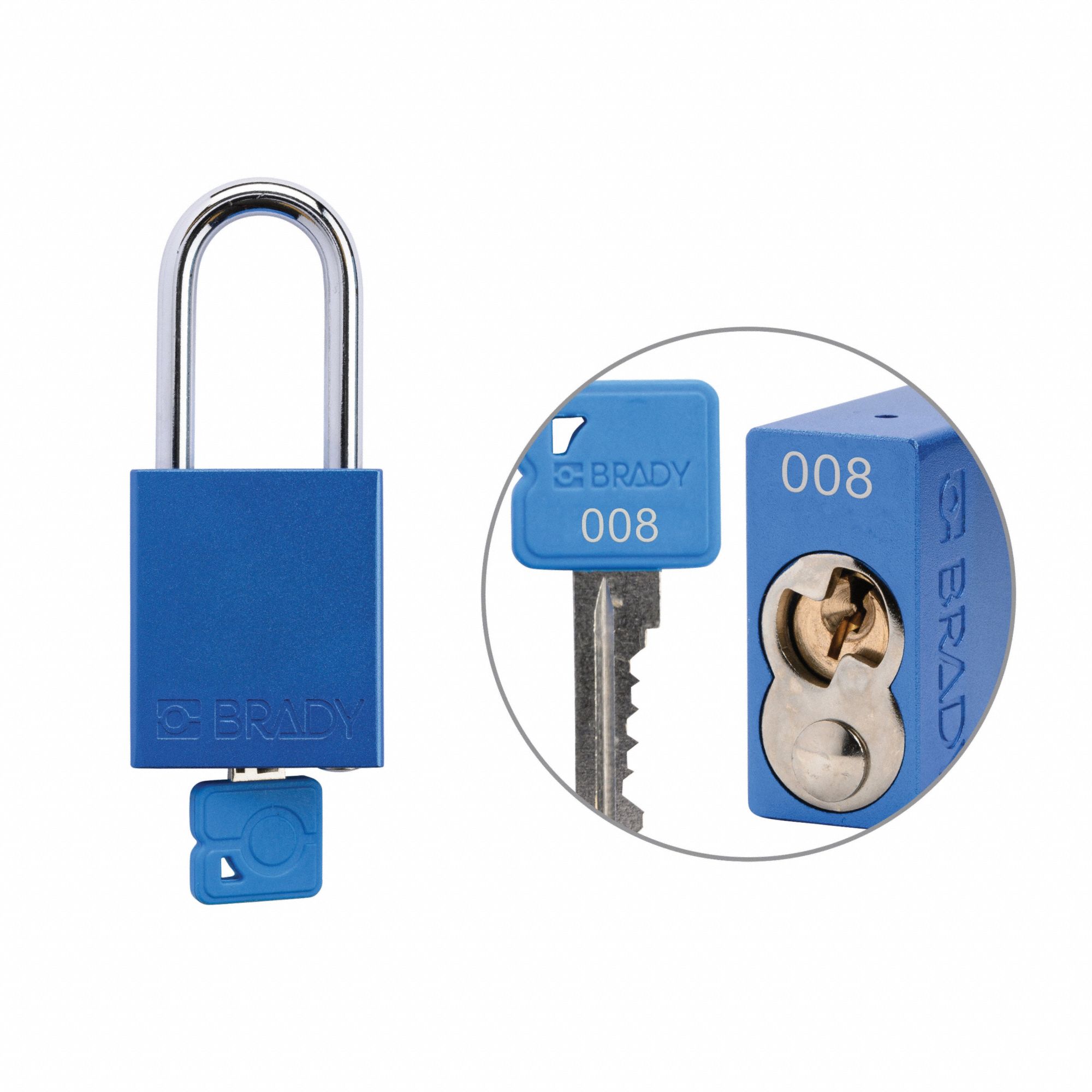 Padlock Alum BLU 1.5in Steel KeyCode8
