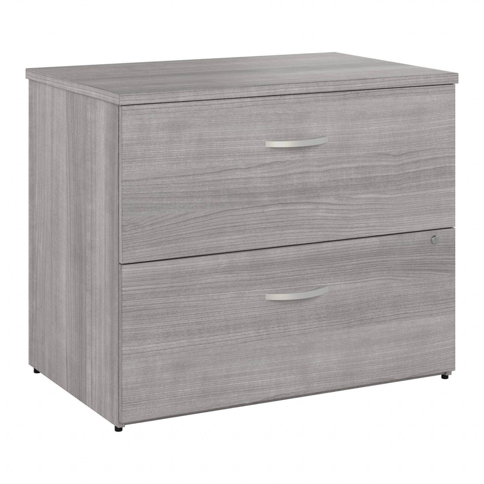 Lateral File Cabinet: Light Gray, 2 Drawers, 29 7/8 in Overall Ht, Laminate