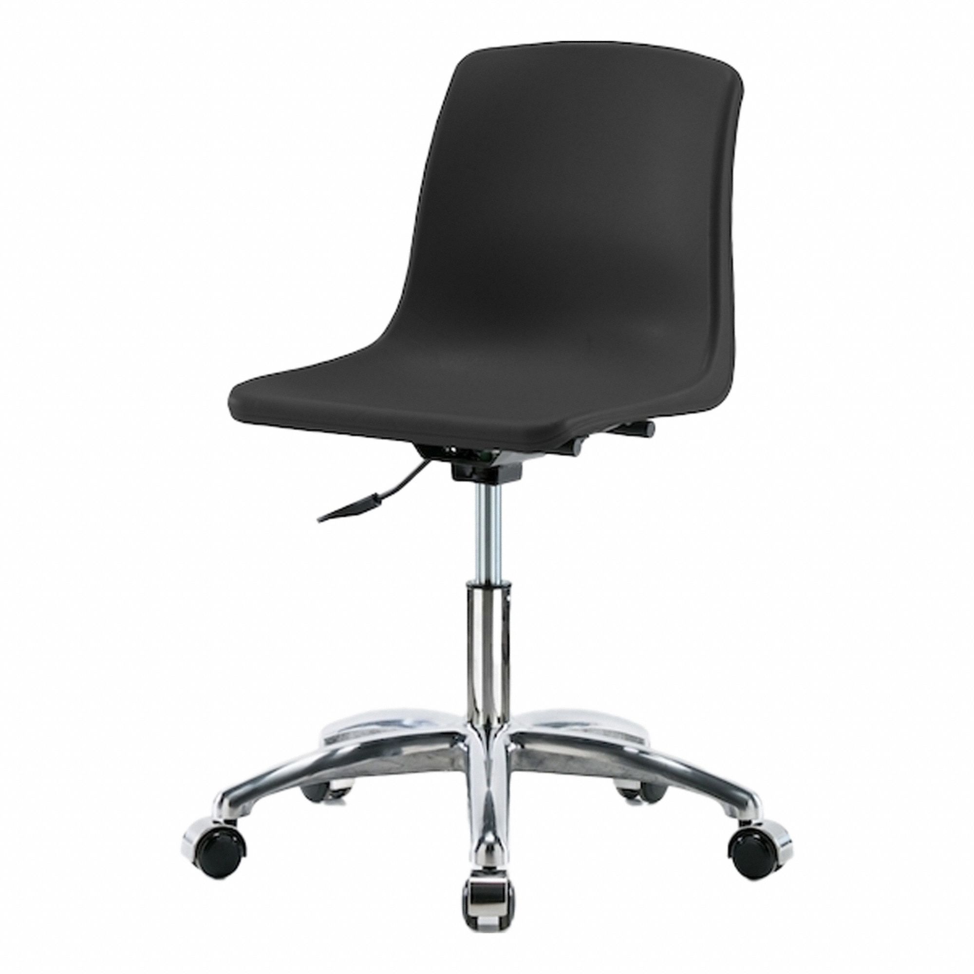Shell Chair: Black, Plastic Material, 17 in Back Ht, 16 in Seat Wd