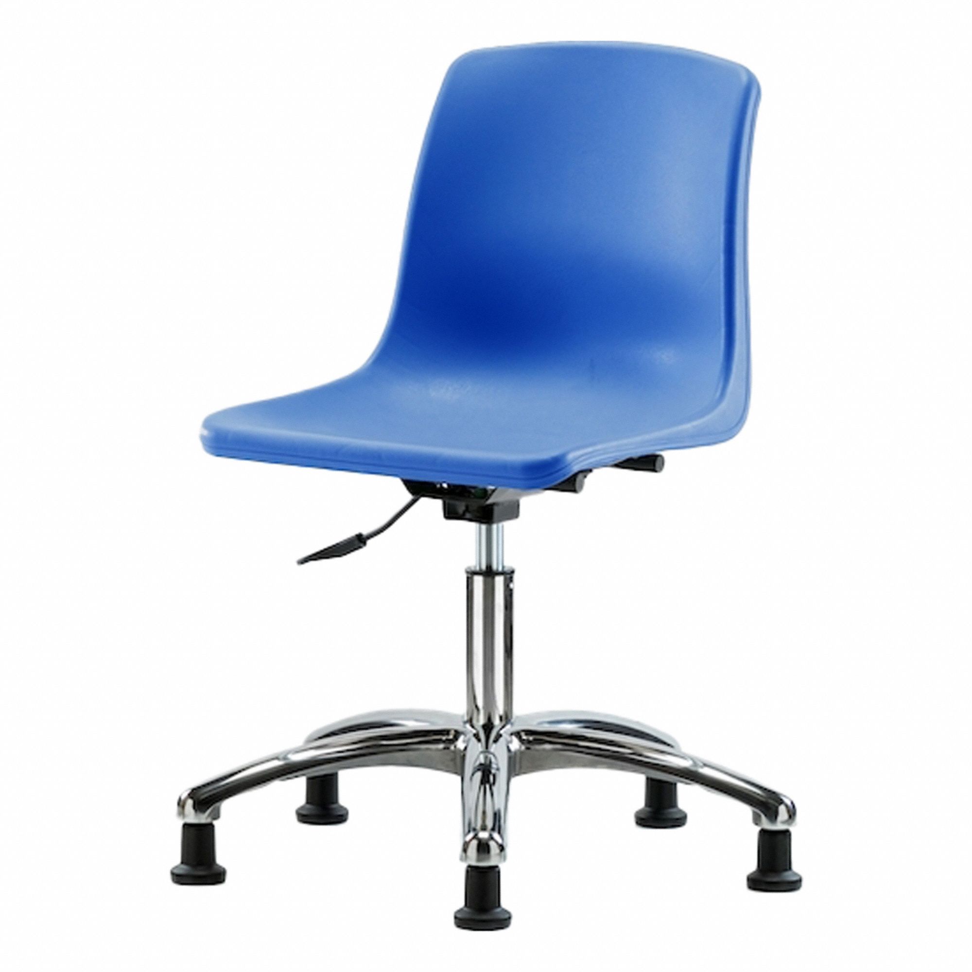 Shell Chair: Blue, Plastic Material, 17 in Back Ht, 16 in Seat Wd, Stationary