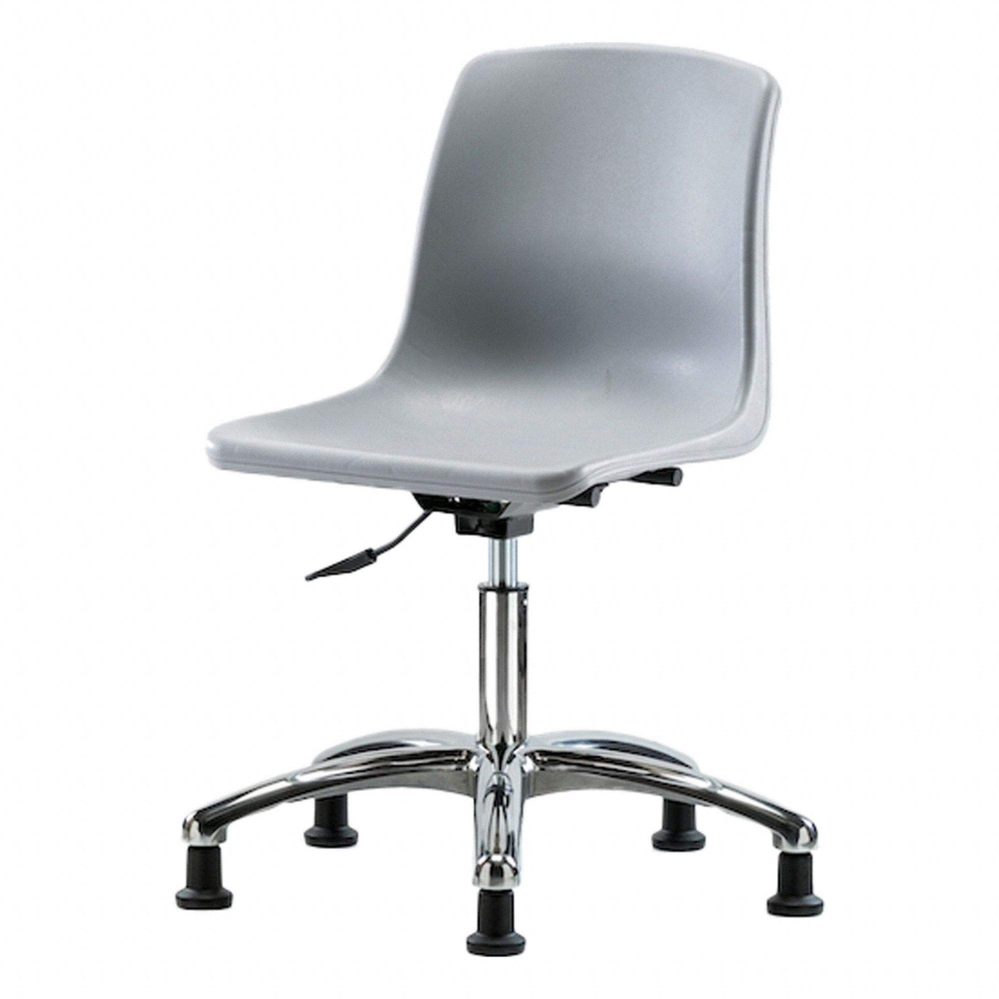 Shell Chair: Gray, Plastic Material, 17 in Back Ht, 16 in Seat Wd, Stationary