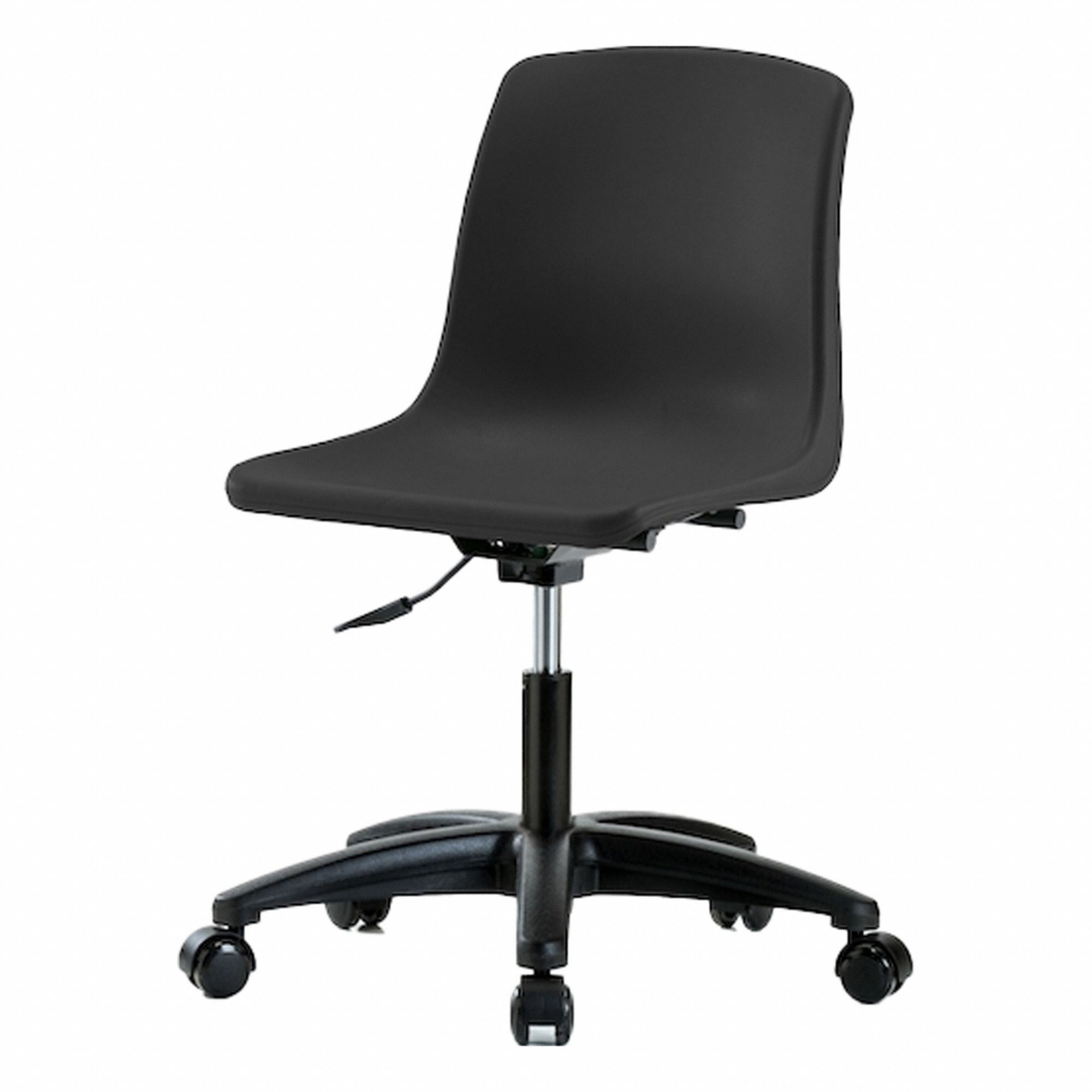 Shell Chair: Black, Plastic Material, 17 in Back Ht, 16 in Seat Wd