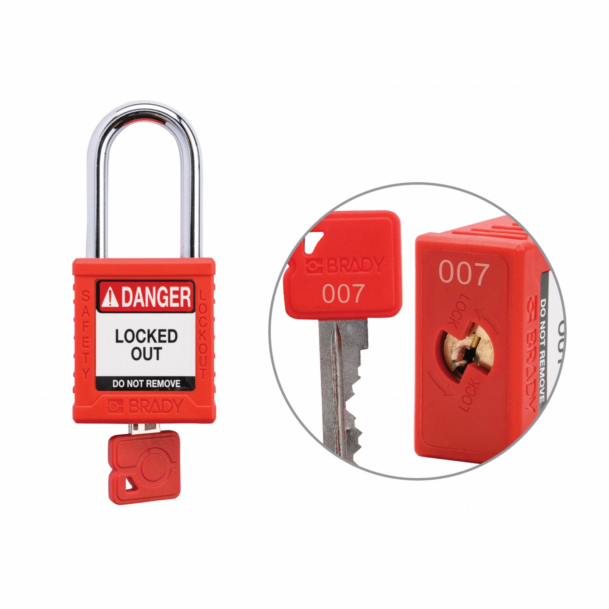 Padlock Plastic RED 1.5in Stl KeyCode10