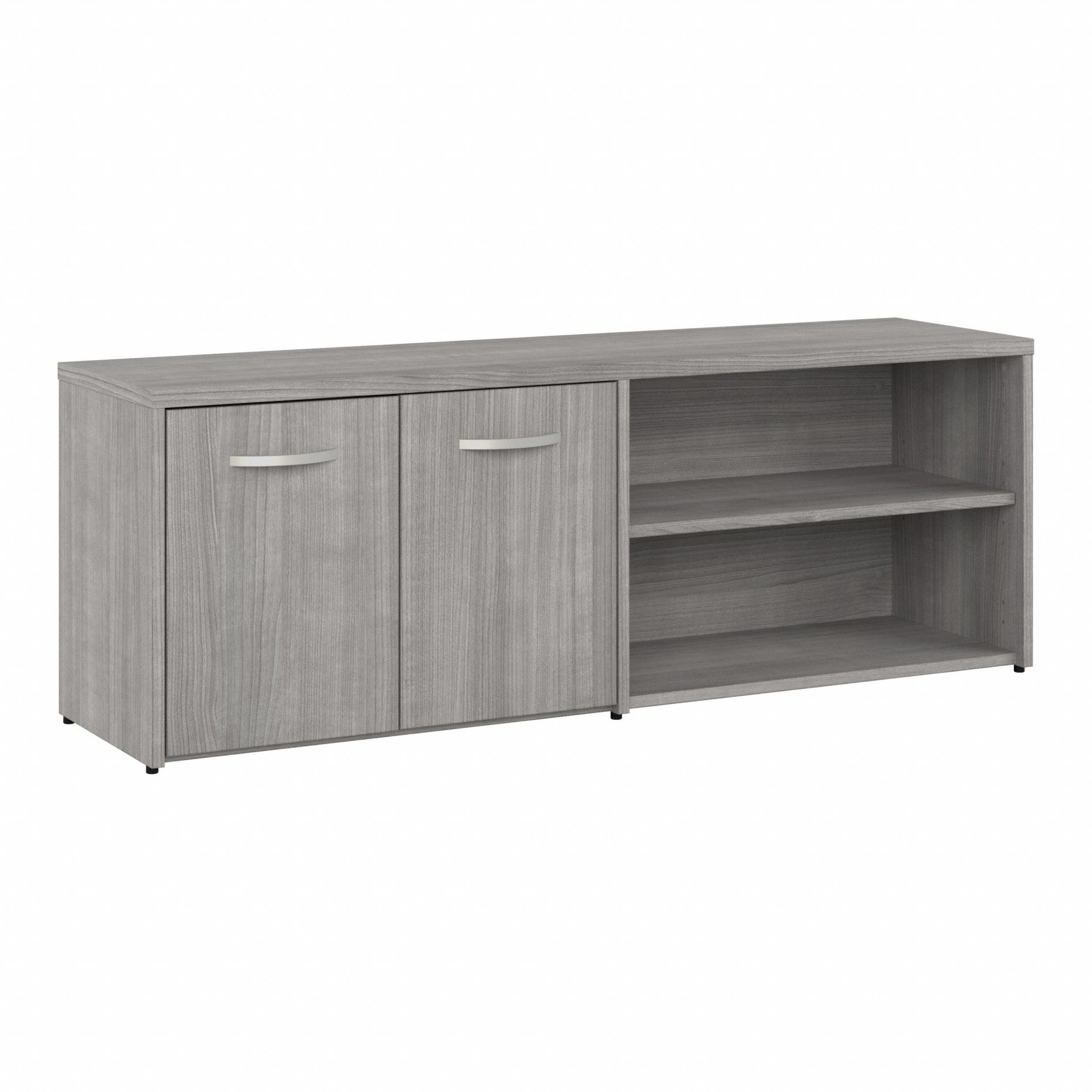 Storage Cabinet: Light Gray, Laminate/Wood, 21 1/4 in Overall Ht, 2 Shelves
