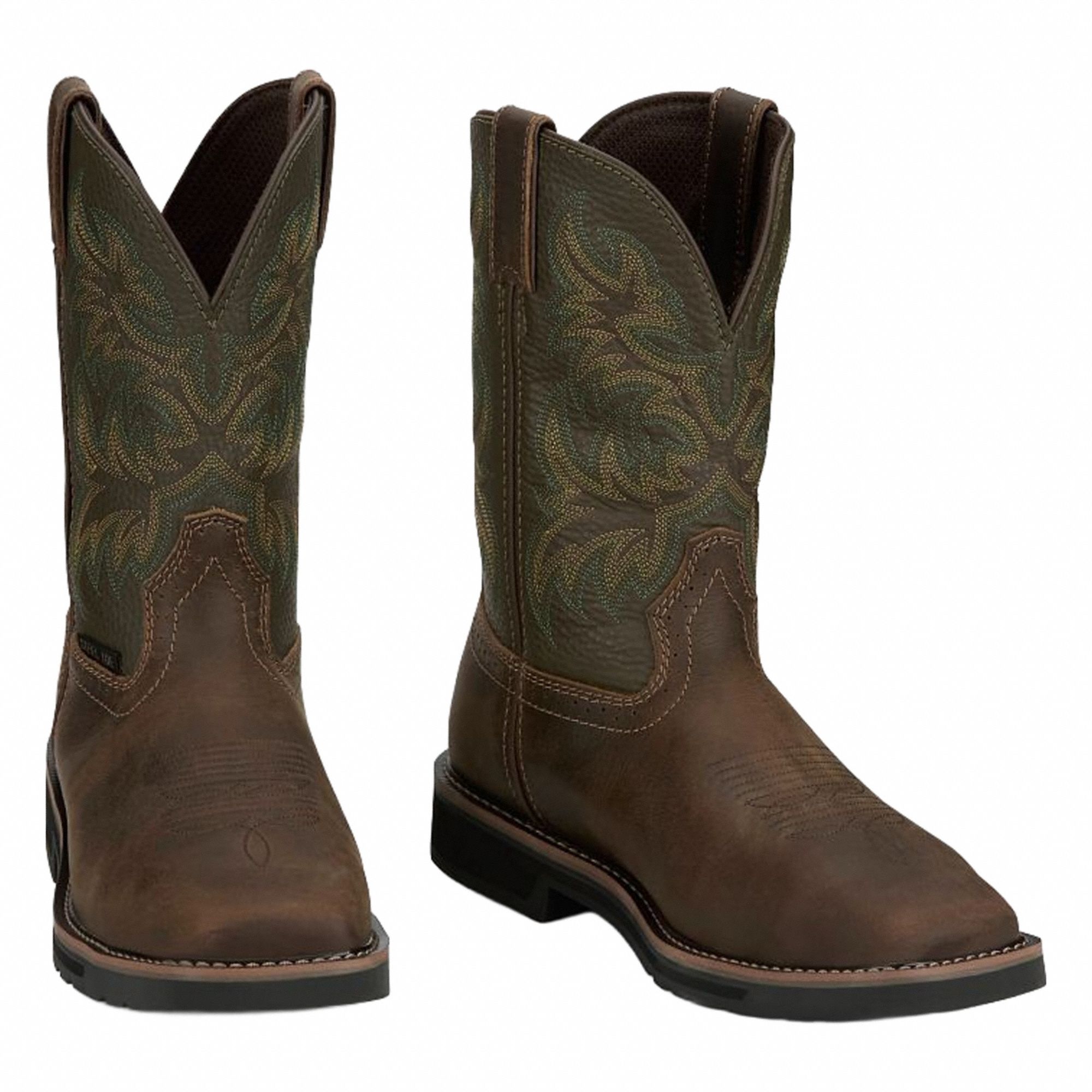 Western Boot: Men's, Size 10 1/2, D, Brown, Steel Toe Cap