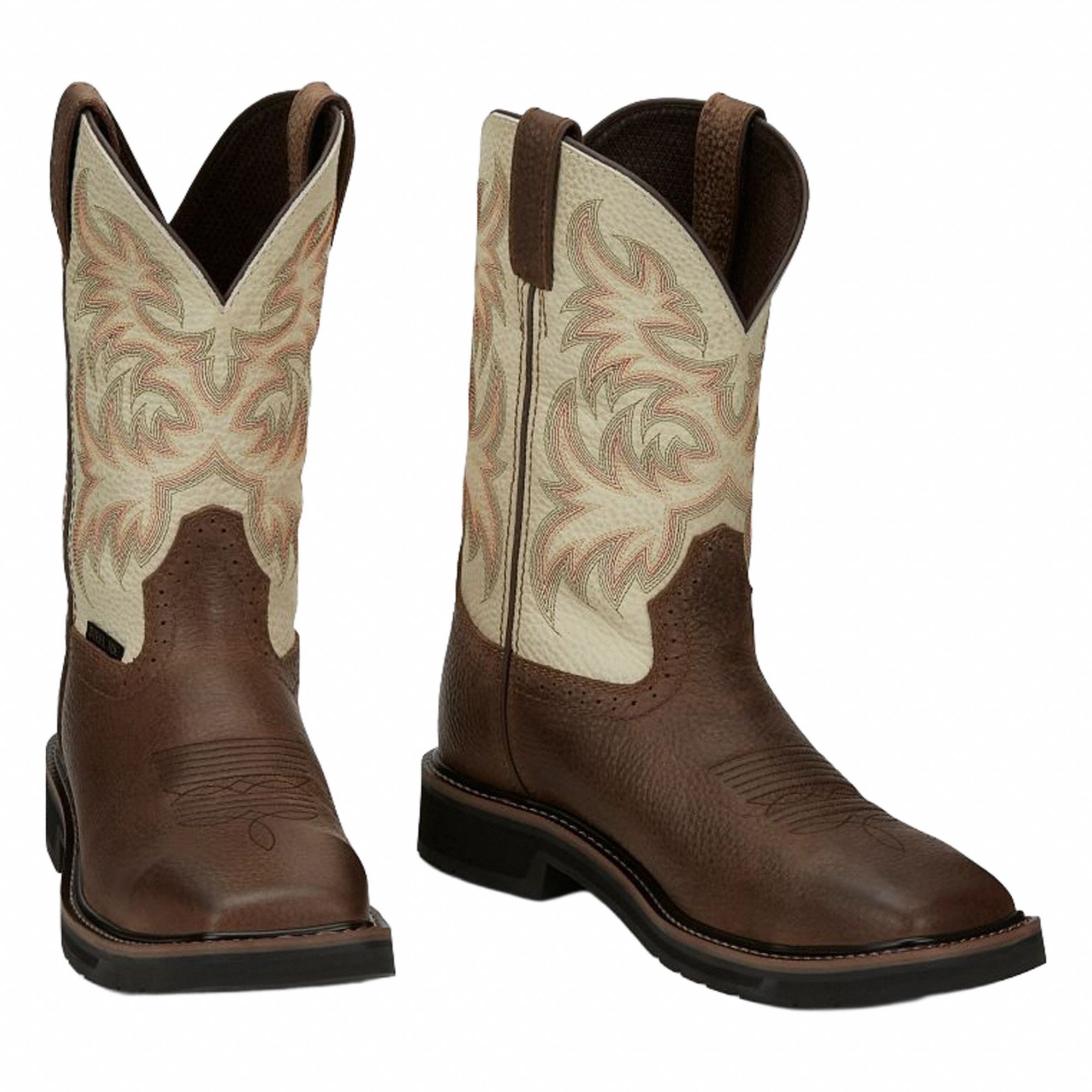 Western Boot: Men's, Size 10 1/2, D, Brown, Steel Toe Cap