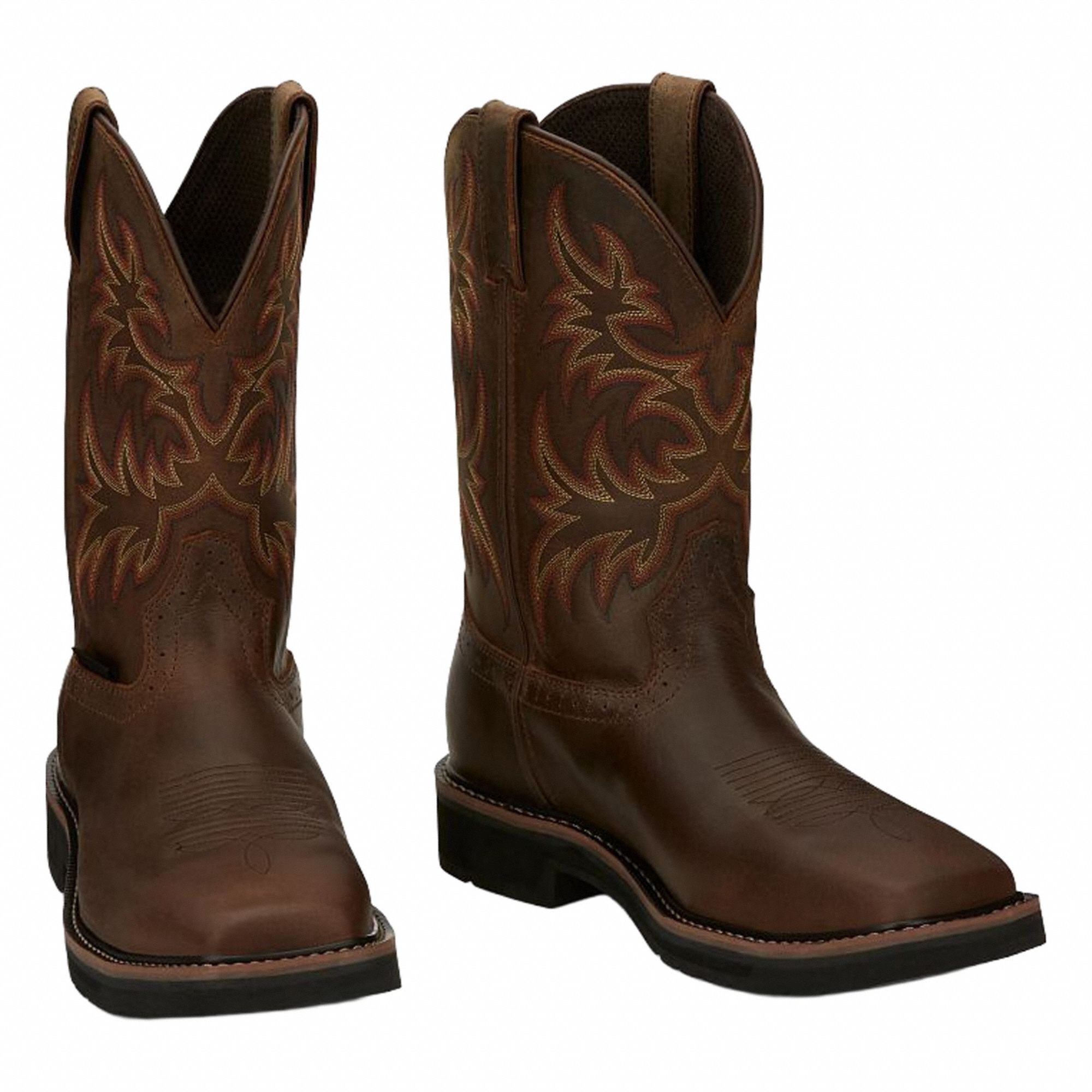 Western Boot: Men's, Size 10 1/2, D, Brown, Steel Toe Cap