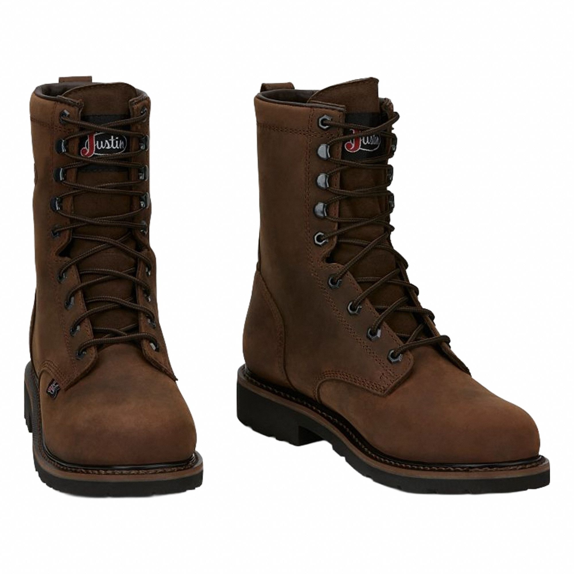 8-Inch Work Boot: Men's, Size 10 1/2, D, Brown, Steel Toe Cap