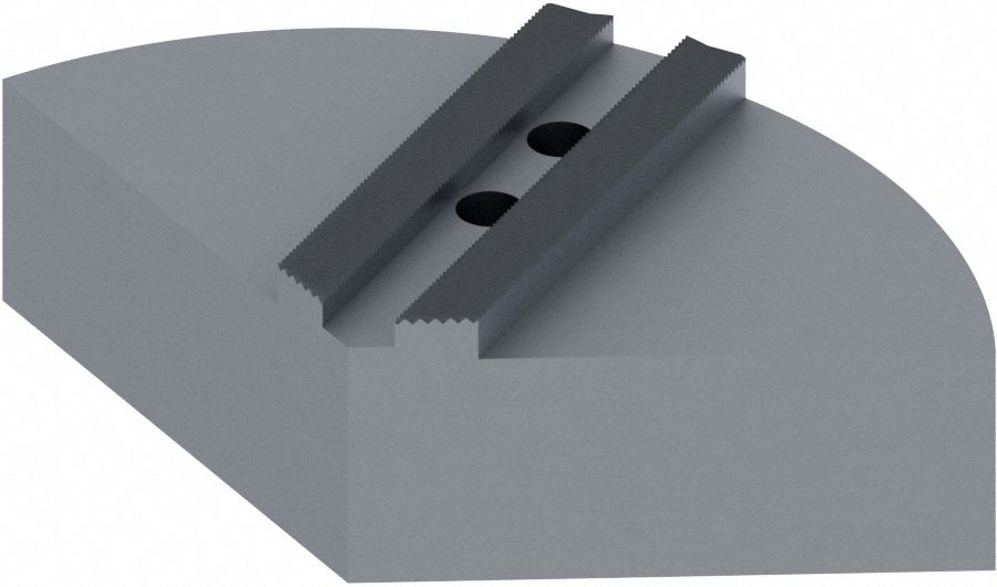 Lathe Jaw: Round, Full Grip, Aluminum, For 12 in Chuck, 4 in Ht, 3 PK