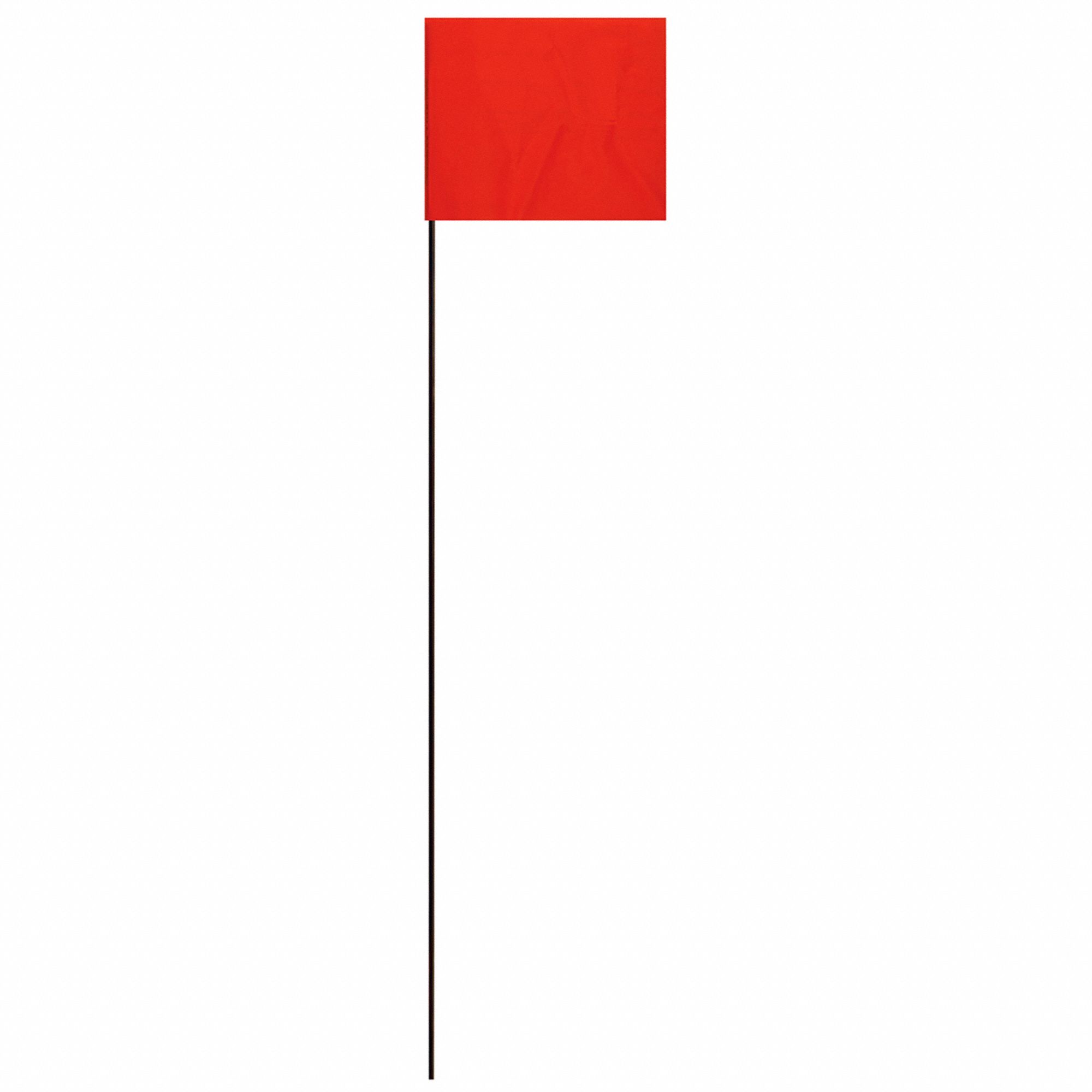 Marking Flag: 21 in x 1 1/2 in Flag Size (HxW), 21 in Staff Ht, Red, Blank, No Image, Solid, 25 PK