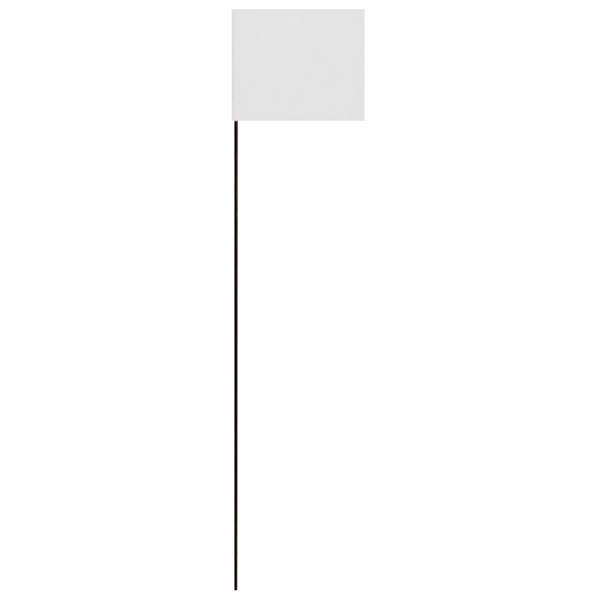 Marking Flag: 21 in x 1 1/2 in Flag Size (HxW), 21 in Staff Ht, White, Blank, No Image, Solid, 25 PK