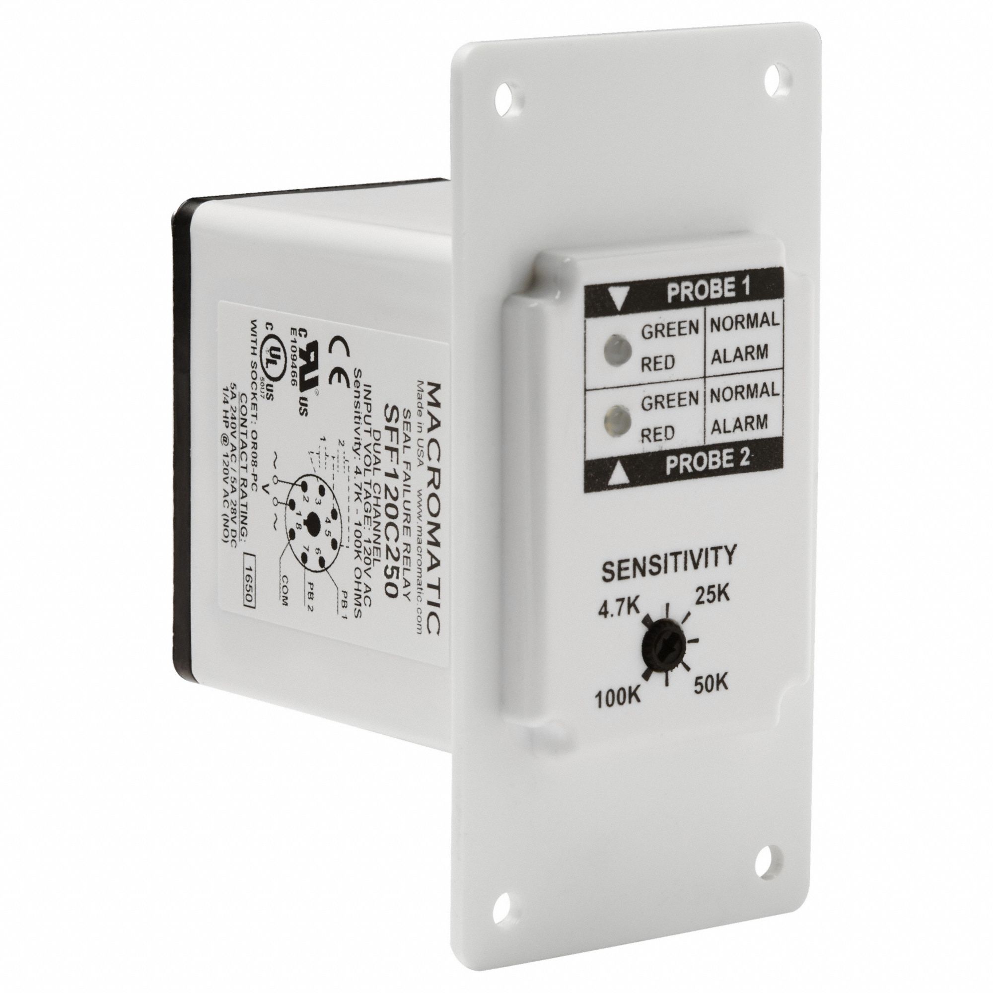 MACROMATIC, Panel Door Mounted, 5 A Current Rating, Seal Leak Relay