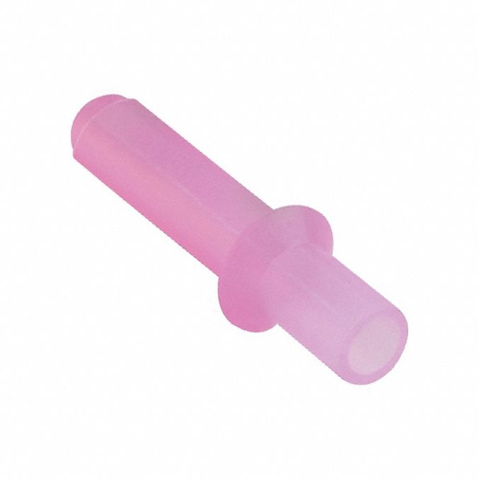 Cap with Flange: Silicone, Pink, 0.276 in Inside Dia, 0.343 in Outside Dia, 50 PK