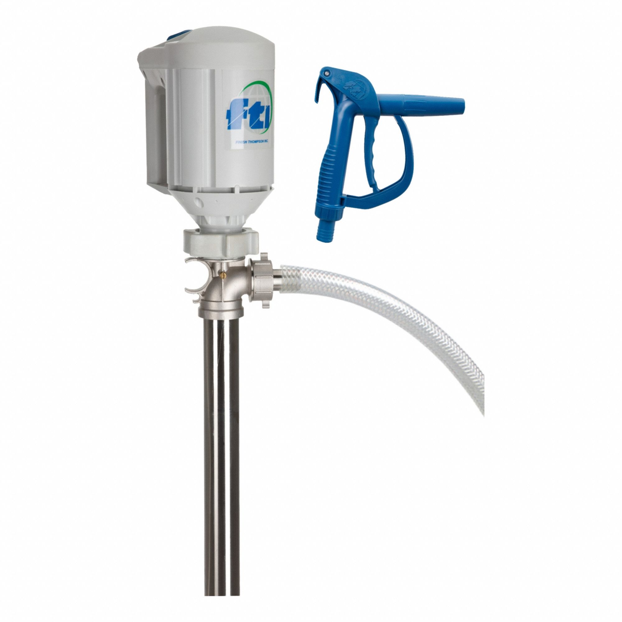 FINISH THOMPSON, Pump with Hose & Nozzle, 4/5 hp HP, Electric Drum Pump ...