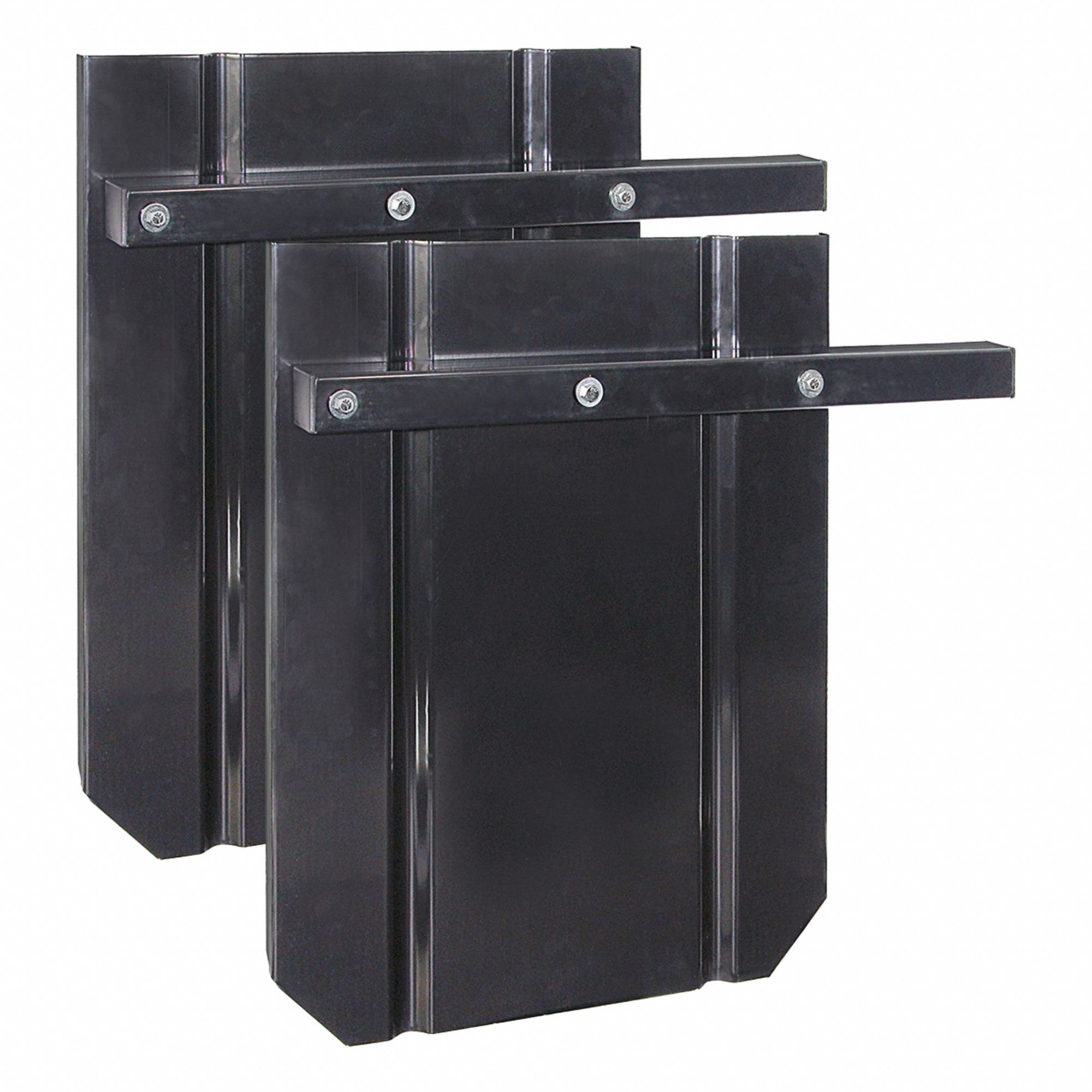 Splash Guards: Carbon Steel, 28 in Ht, 22 in Wd, 3/32 in Thick, Black