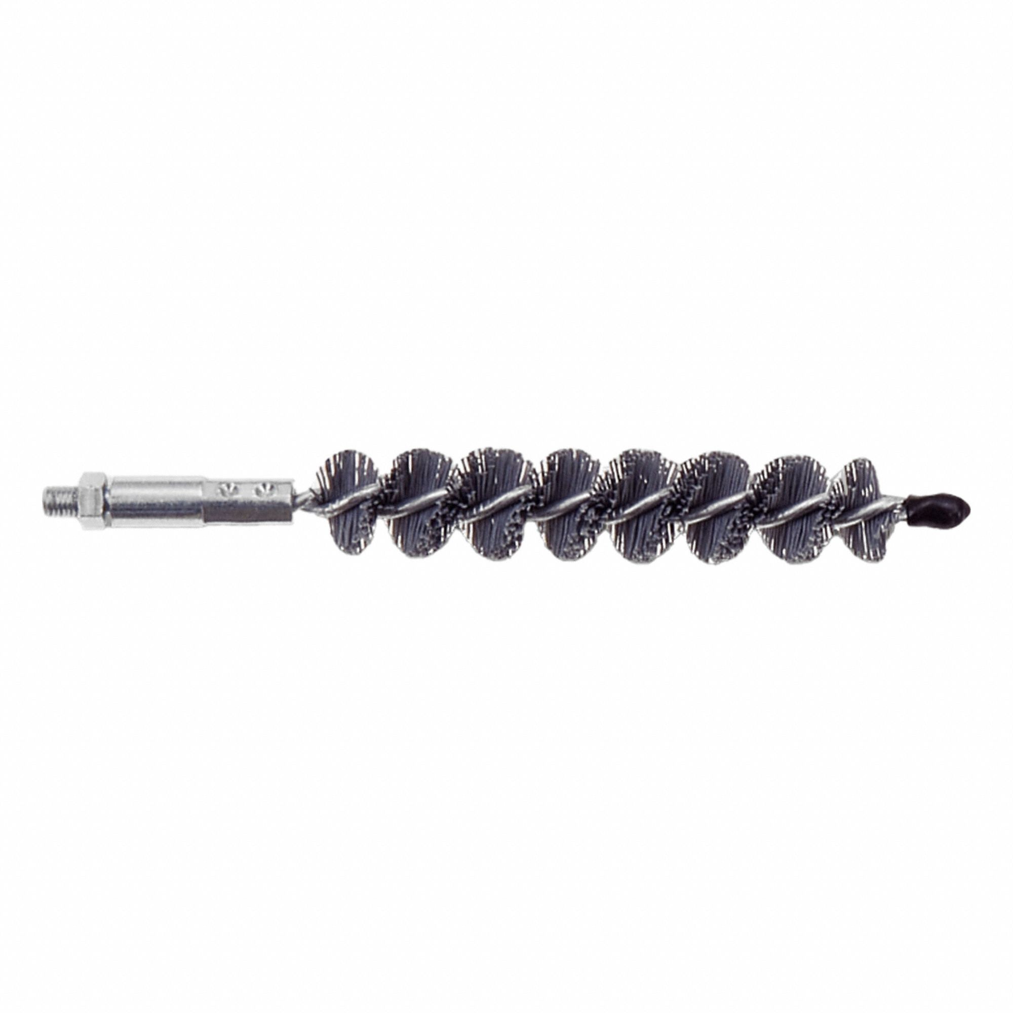 Tube Brush: Threaded Connection, Nylon, 7/16 in to 5/8 in, 1/4"-28 Male, 824X23, 15 PK