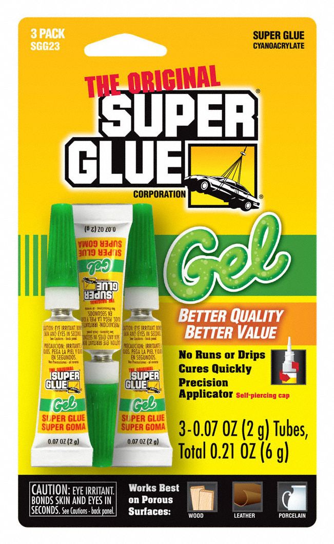 SUPER GLUE, Original Gel, Gen Purpose, Instant Adhesive - 3EHR1