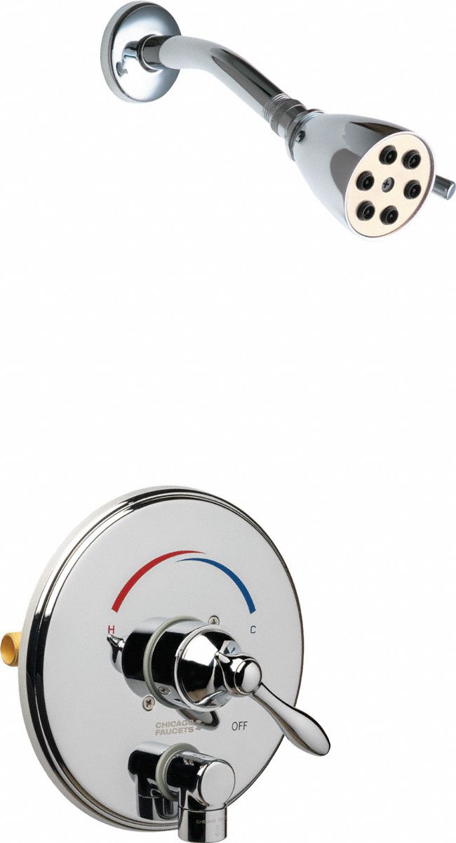 Shower Faucet: SH-TP, 2.5 gpm Fixed Showerhead Flow Rate, Plastic, Single Function