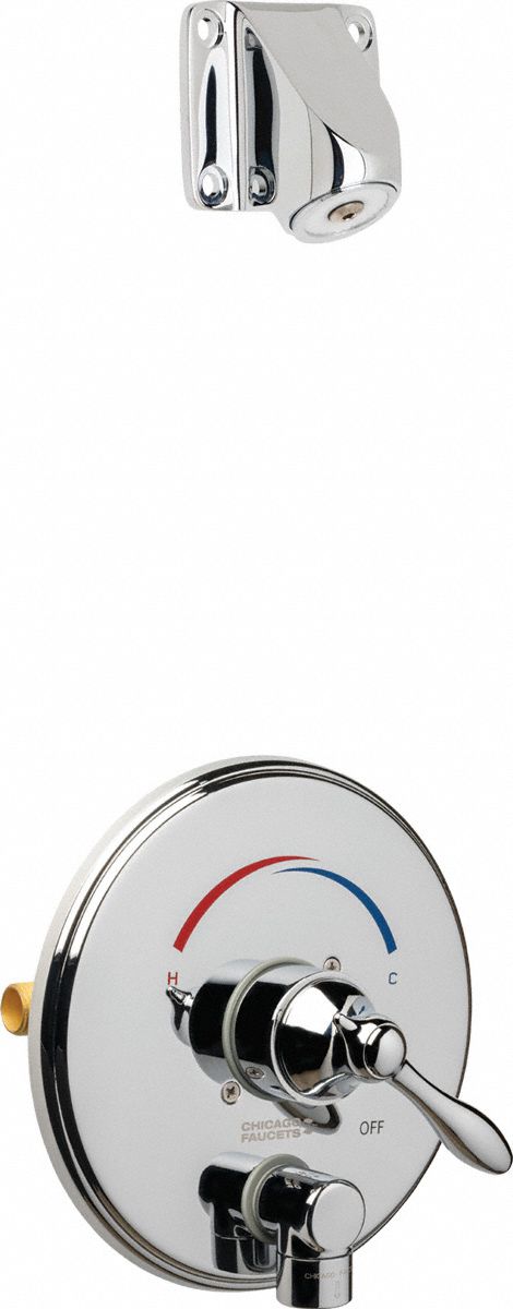 Shower Faucet: SH-TP, 2 gpm Fixed Showerhead Flow Rate, Plastic, Single Function