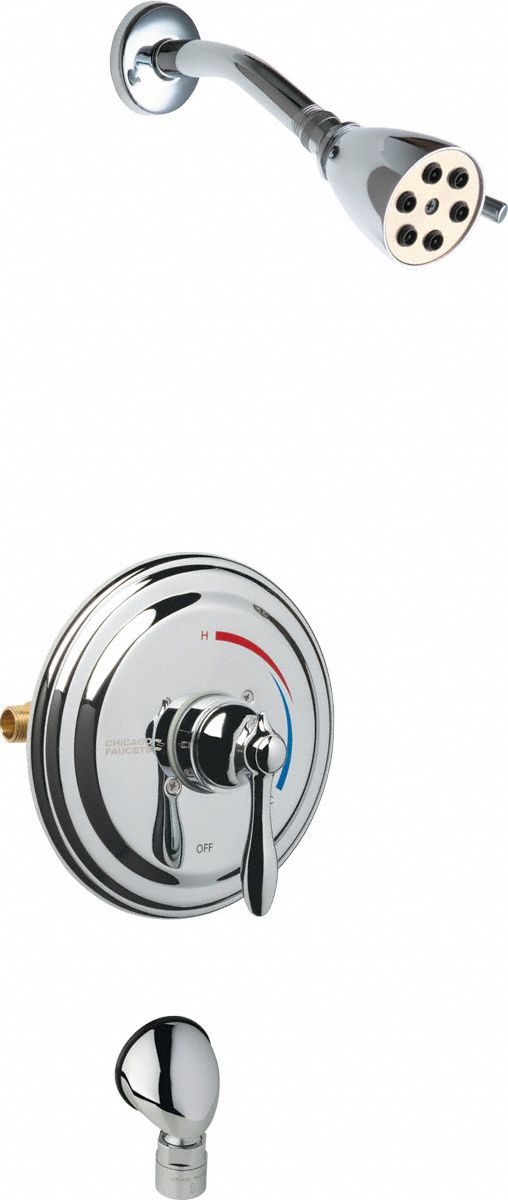 Shower Faucet: SH-TP, 2.5 gpm Fixed Showerhead Flow Rate, Brass, Single Function