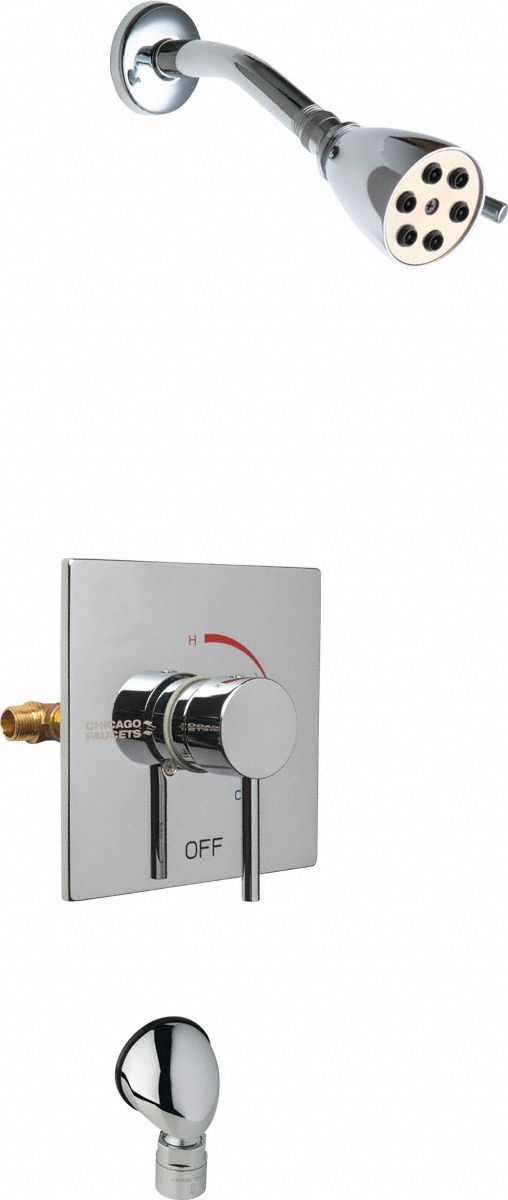 Shower Faucet: SH-TP, 2.5 gpm Fixed Showerhead Flow Rate, Brass, Single Function