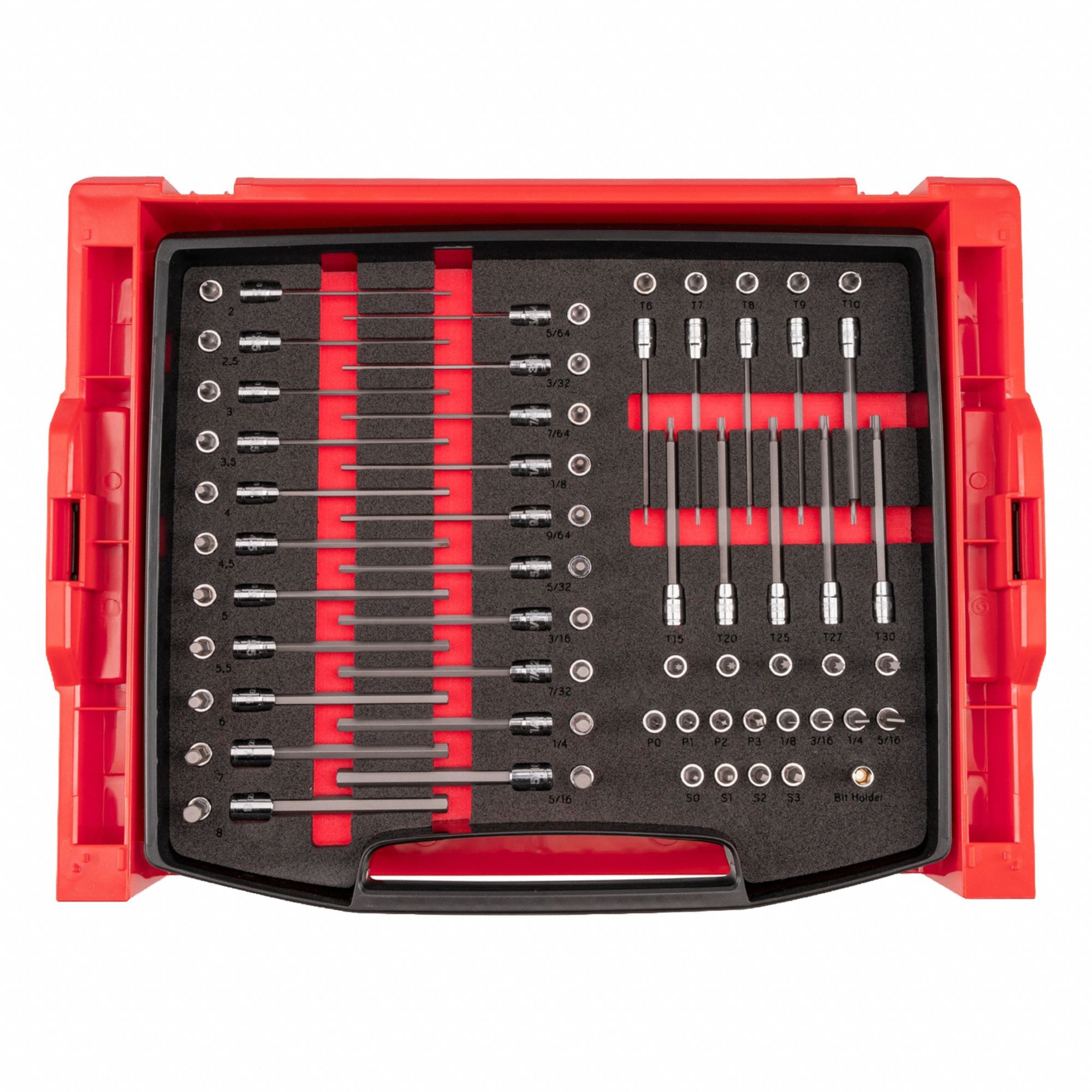 TEKTON Socket Set: 51 or More Pieces, 1/4 in Drive Size, 75 Pieces, 17 1/2 in Overall Lg (MPN SHB90701). Key specifications — attr1216280: Fixed Insert; attr1216283: TEKTON; attr1225718: 2 mm to 8 mm; attr1227491: 1/4 in.