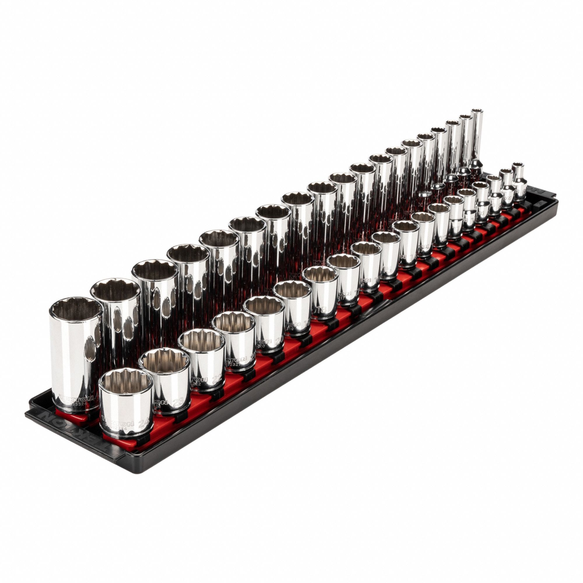 Socket Set: 3/8 in Drive, 38 Piece, 12-Point, Metric, 6 mm to 24 mm