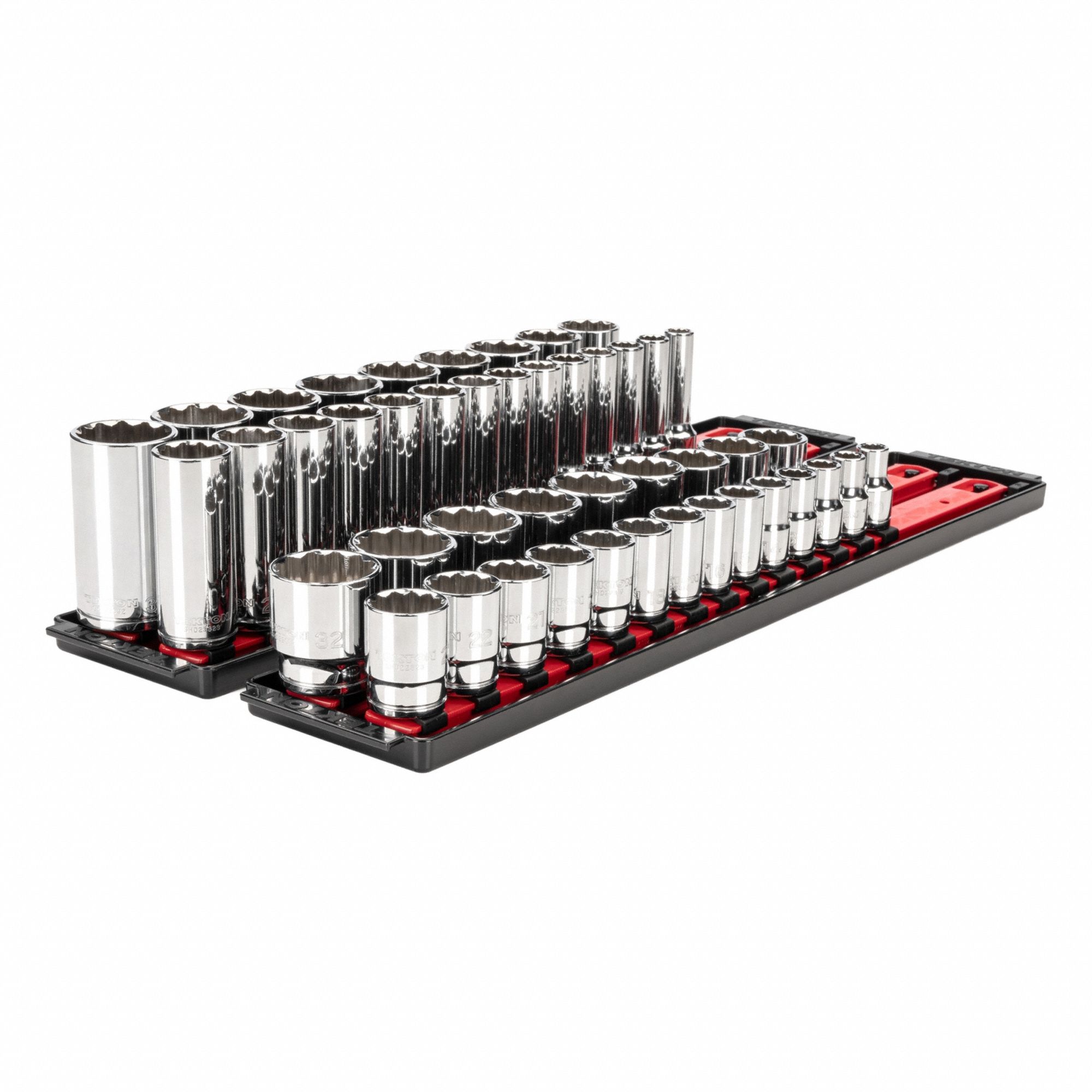 Socket Set: 1/2 in Drive, 46 Piece, 12-Point, Metric, 10 mm to 32 mm
