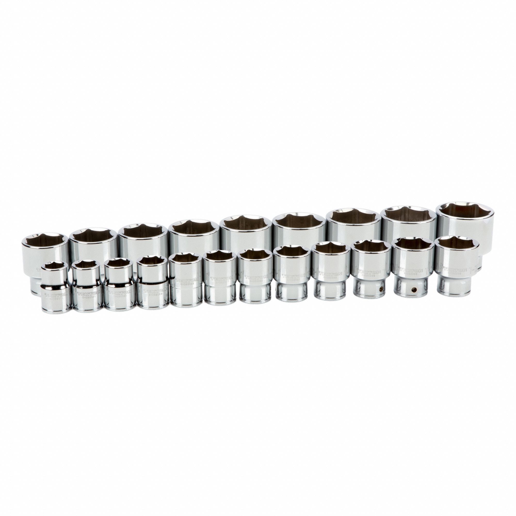 Socket Set: 3/4 in Drive, 21 Piece, 6-Point, SAE, 3/4 in to 2 in