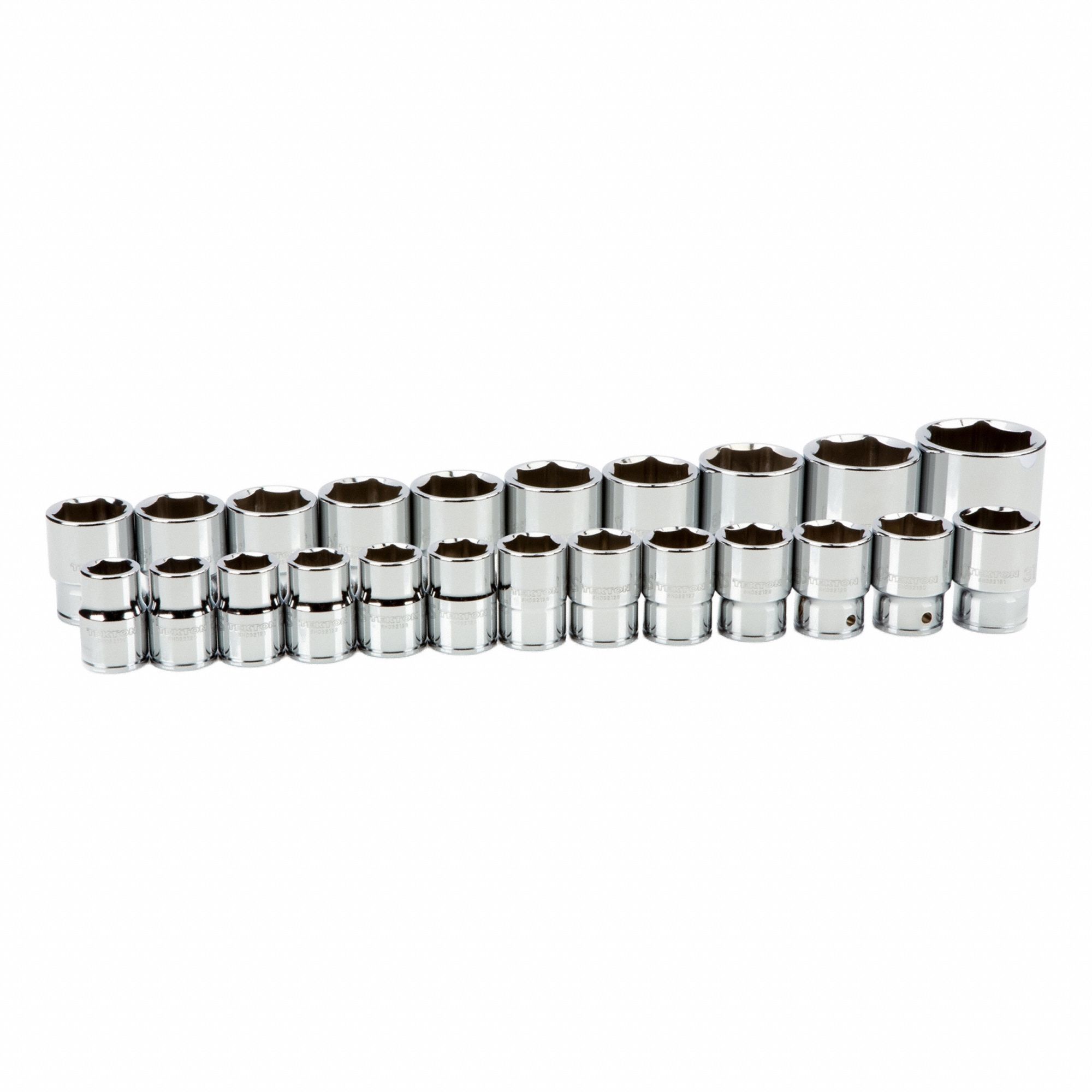 Socket Set: 3/4 in Drive, 23 Piece, 6-Point, Metric, 19 mm to 50 mm