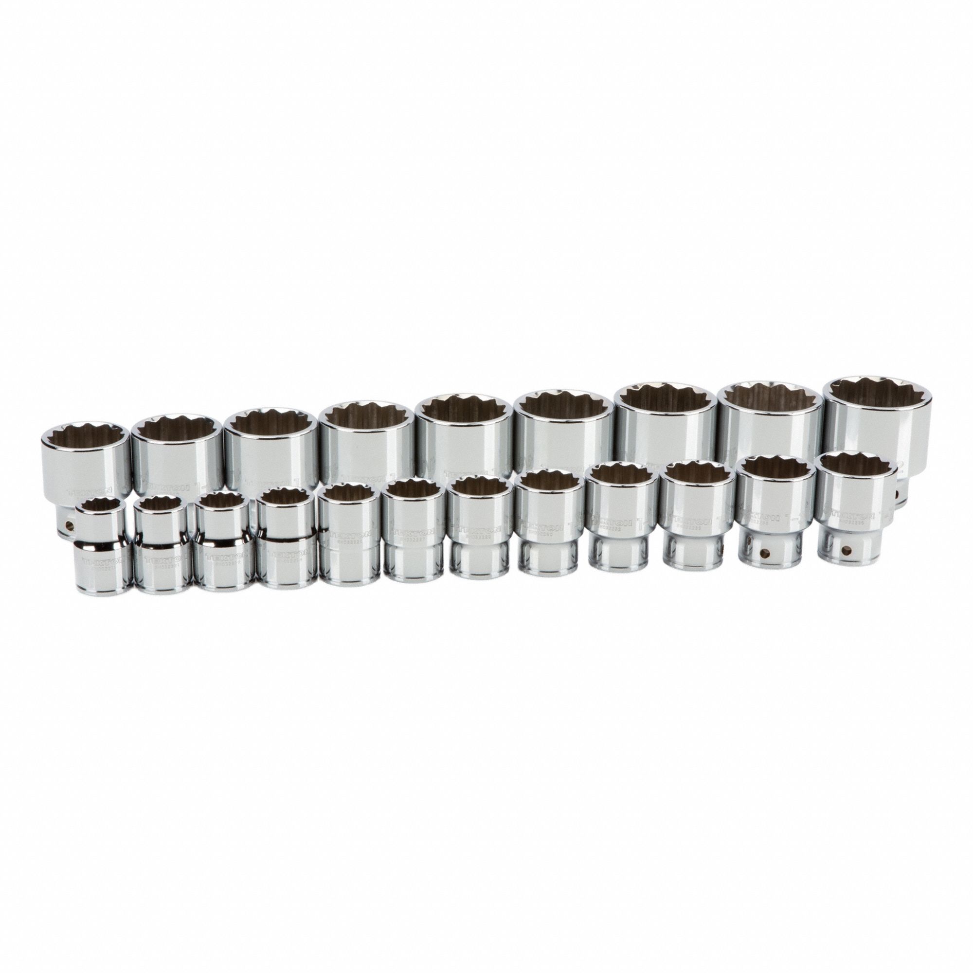 Socket Set: 3/4 in Drive, 21 Piece, 12-Point, SAE, 3/4 in to 2 in